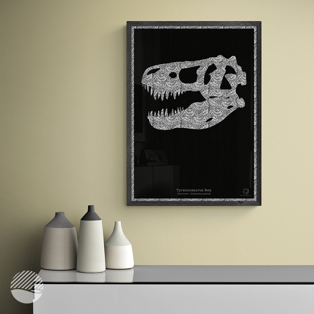 NOKUKO - Art - Pública Rework - Patterns of ancient life Morris Pedersen dark - mockup black white