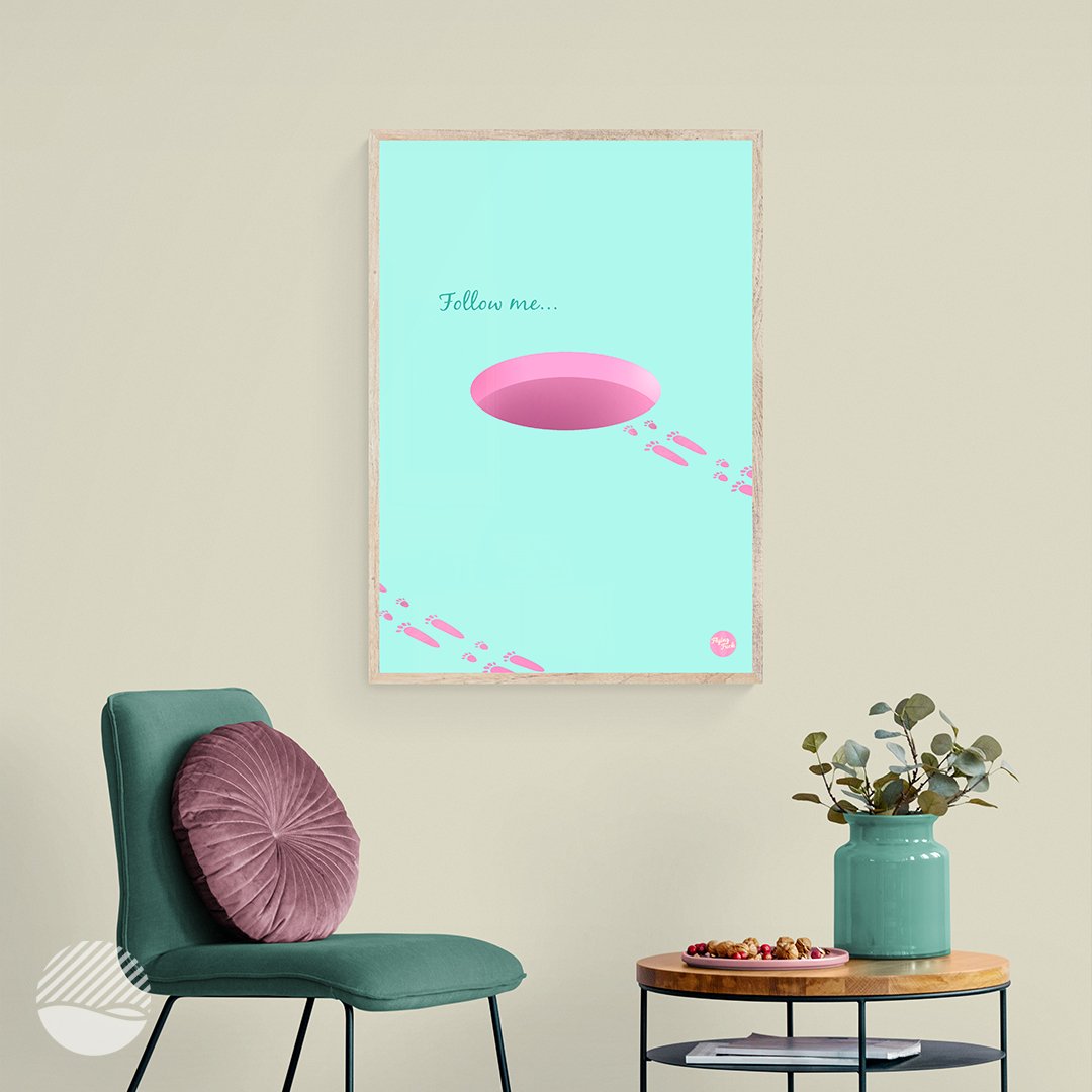 NOKUKO - art - Flying Fuck - Follow me - mockup green
