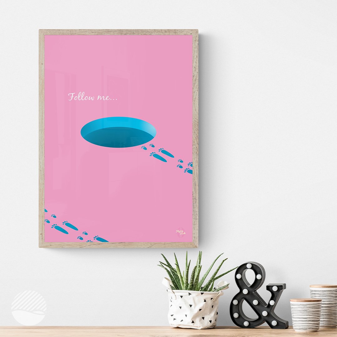 NOKUKO - art - Flying Fuck - Follow me - mockup Pink