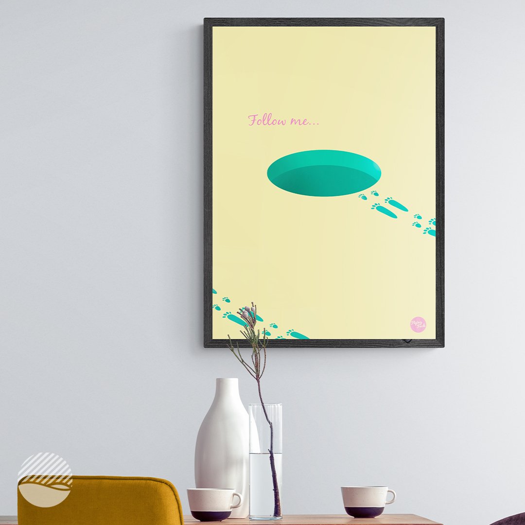 NOKUKO - art - Flying Fuck - Follow me - mockup yellow