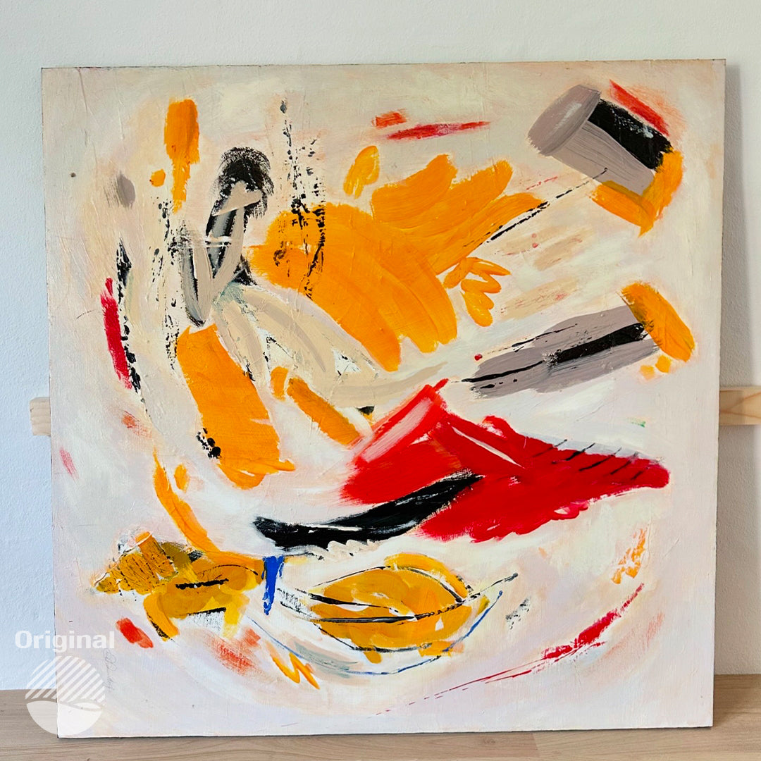 Abstract no.12 - Abstrakt nr.12 by Lis Lauendorf. Original painting, available in 80cm x 80cm Abstract no.12 by Lis Lauendorf -...