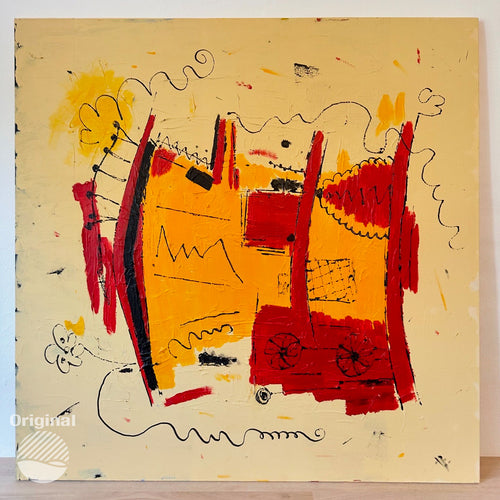 Abstract no.5 - Abstrakt nr.5 by Lis Lauendorf. Original painting, available in 100cm x 100cm Abstract no.5 by Lis Lauendorf - Onl