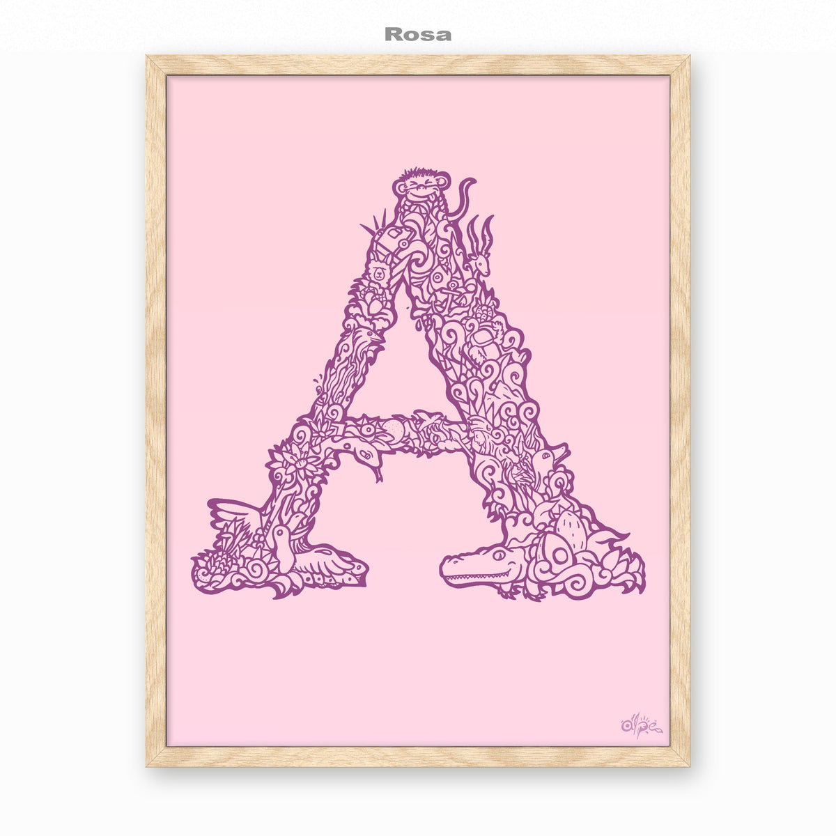 A, Danish Edition by Alpe, Rosa, in an Oak frame