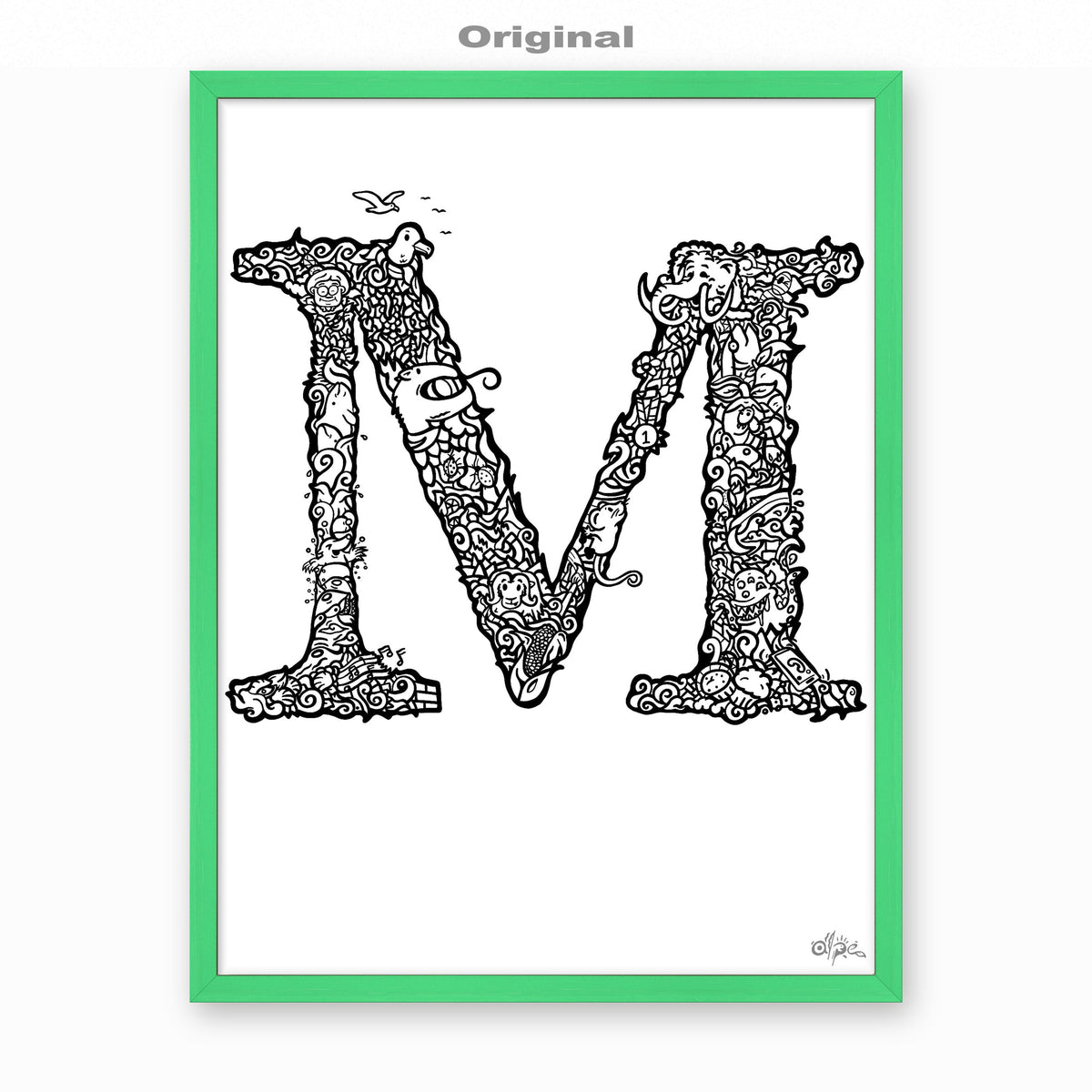 M, Danish Edition by Alpe, Original, in a Mint frame