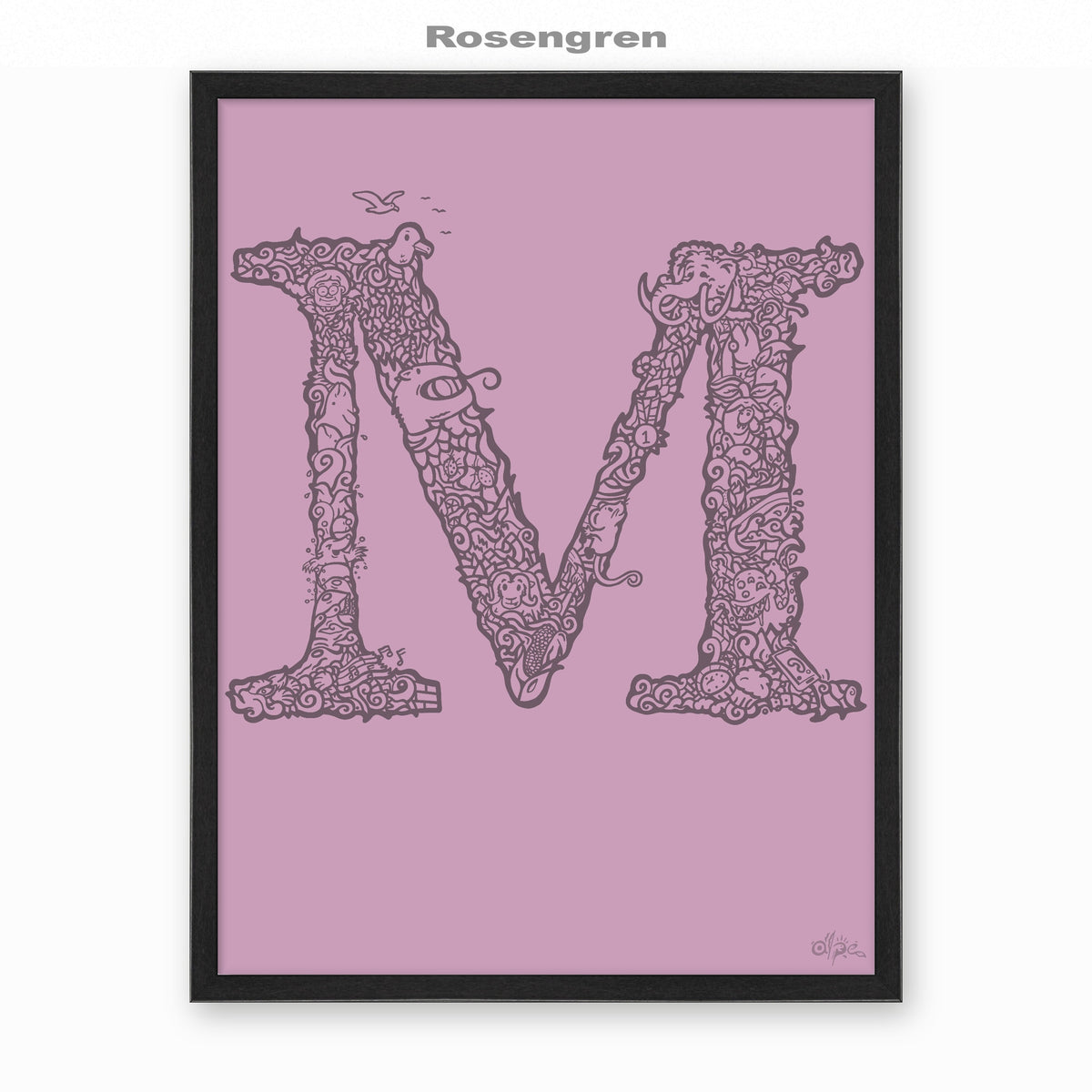 M, Danish Edition by Alpe, Rosengren, in a Black frame