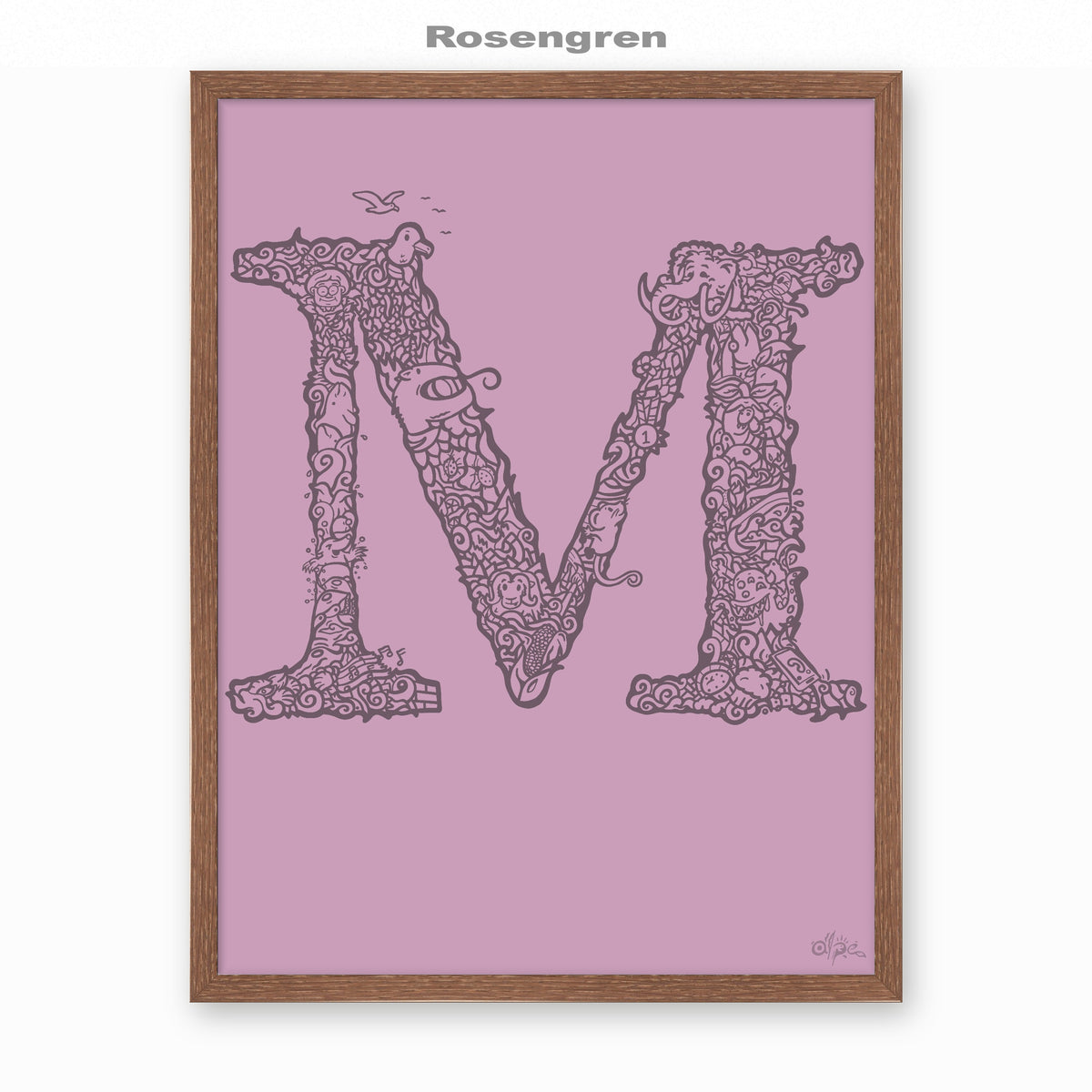 M, Danish Edition by Alpe, Rosengren, in a Dark Oak frame