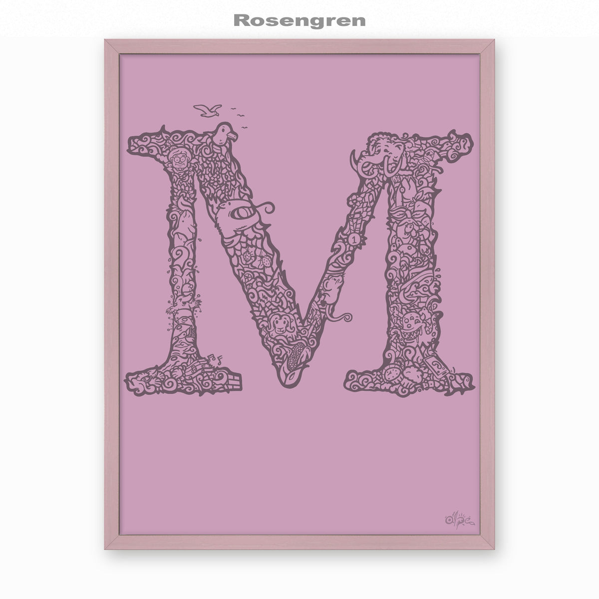 M, Danish Edition by Alpe, Rosengren, in a Lilac frame