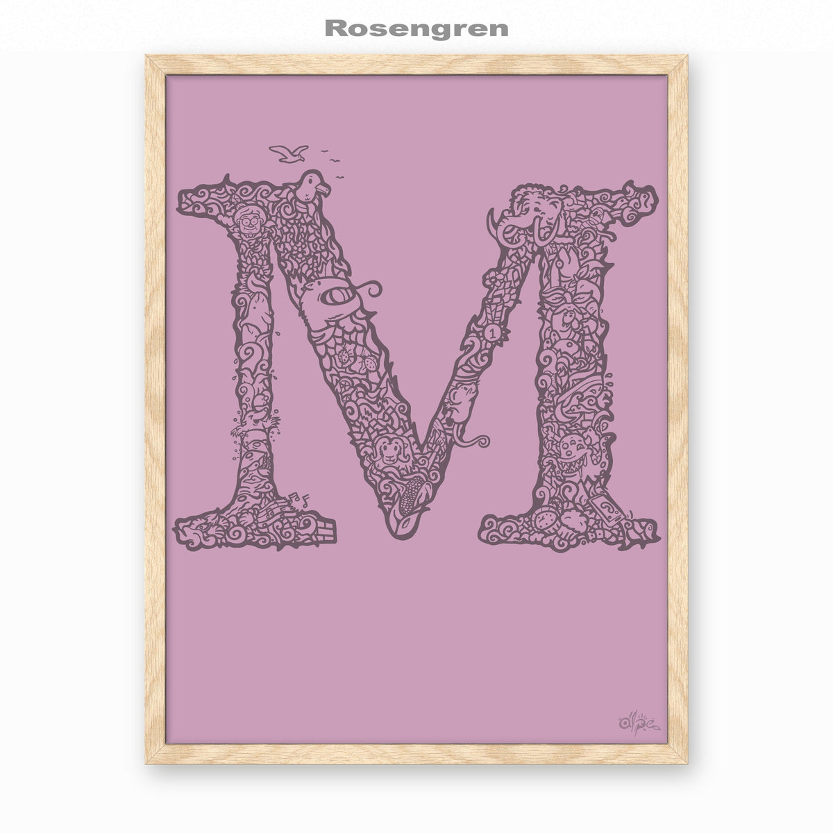 M, Danish Edition by Alpe, Rosengren, in an Oak frame