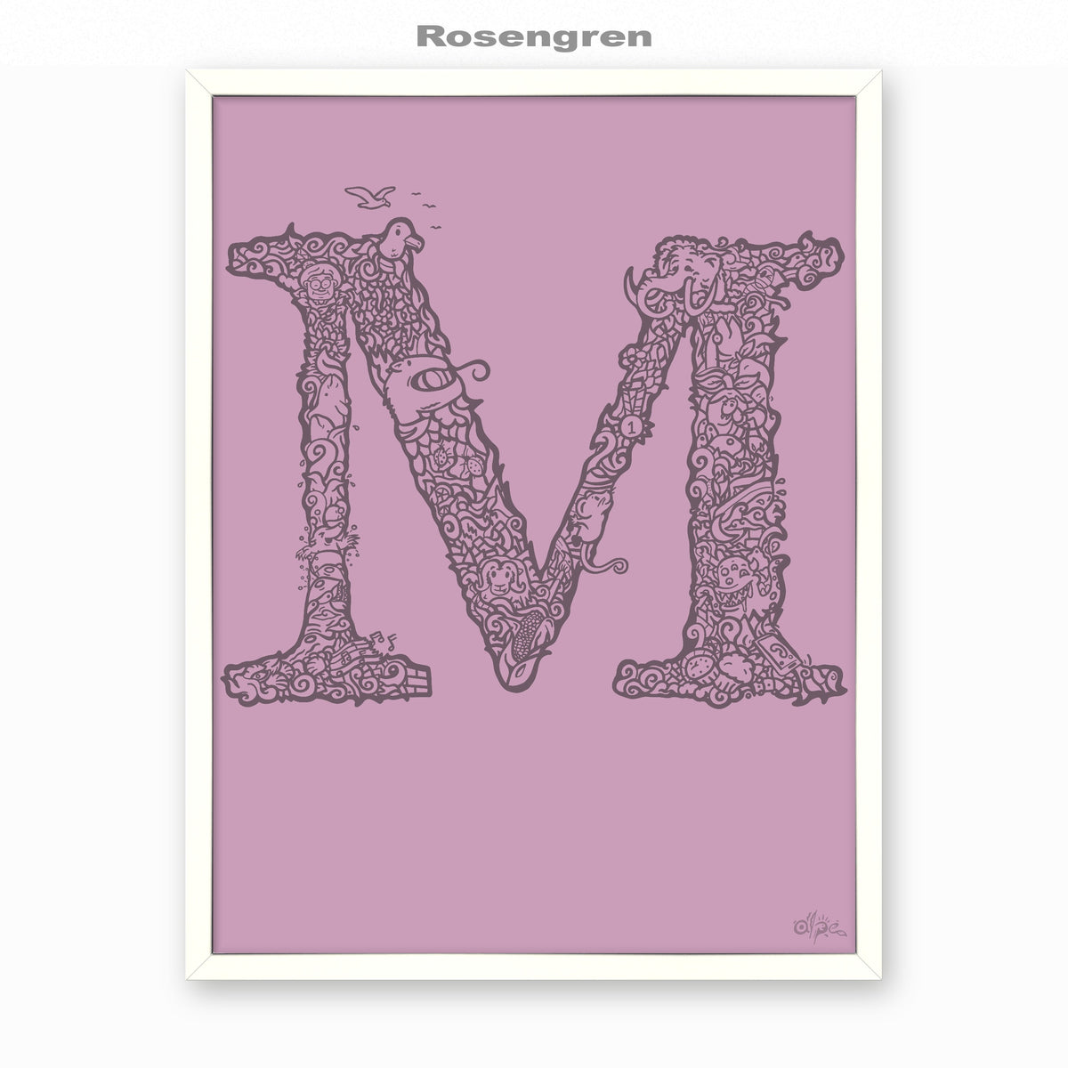 M, Danish Edition by Alpe, Rosengren, in a White frame