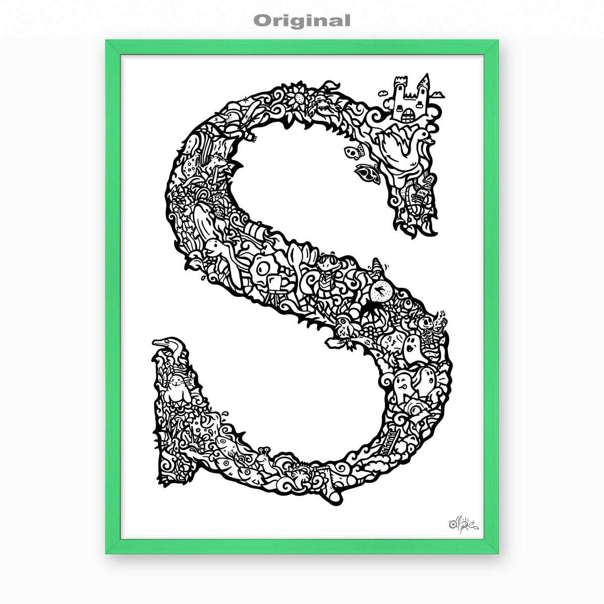 S, Danish Edition by Alpe, Original, in a Mint frame