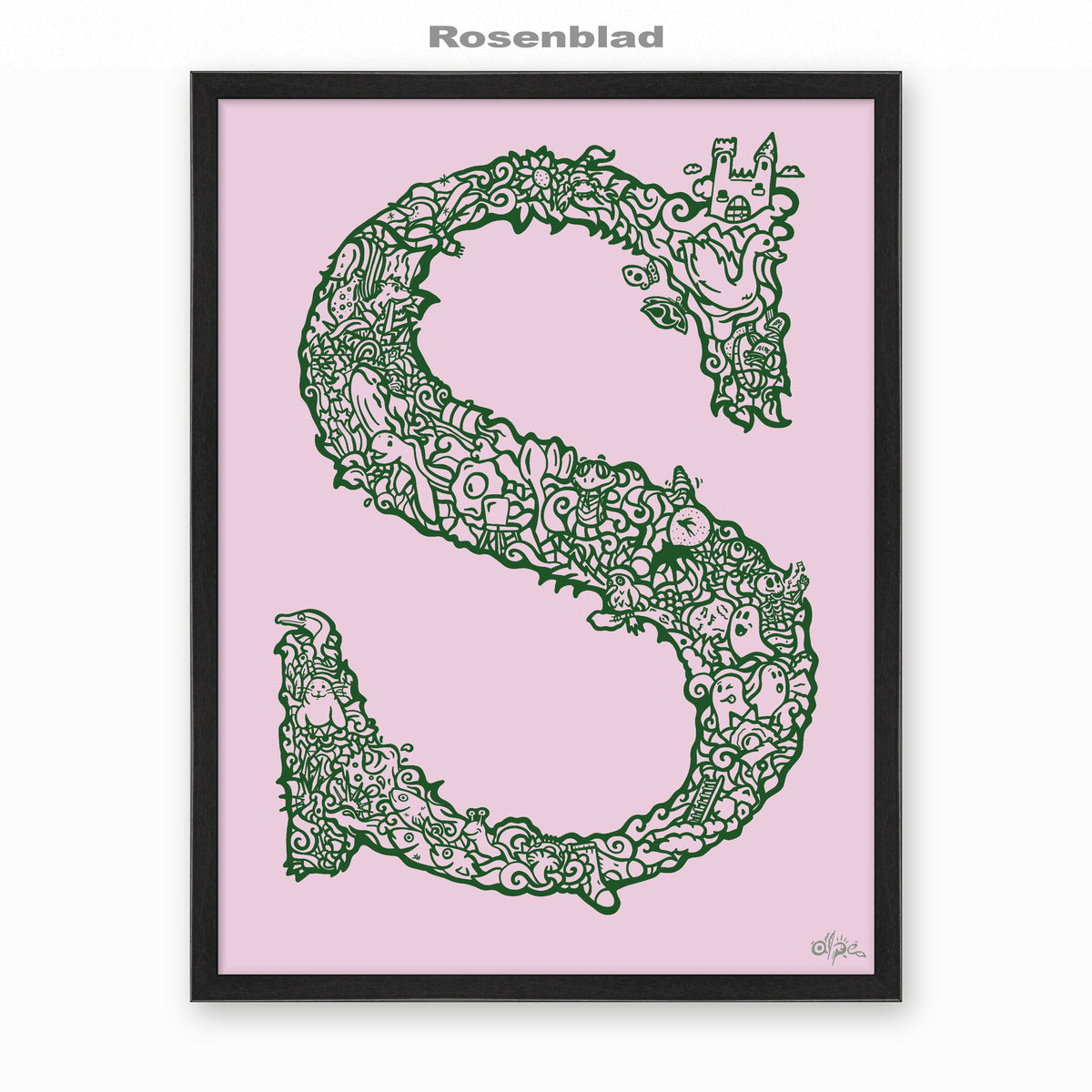 S, Danish Edition by Alpe, Rosenblad, in a Black frame