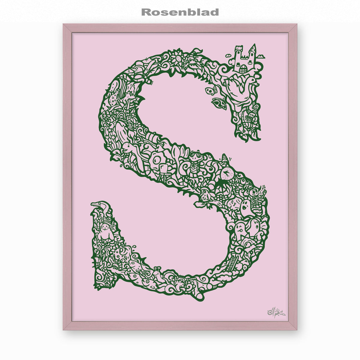 S, Danish Edition by Alpe, Rosenblad, in a Lilac frame