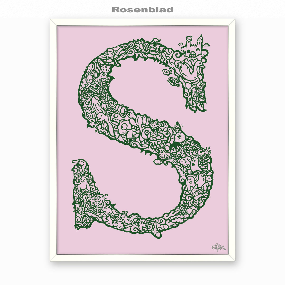 S, Danish Edition by Alpe, Rosenblad, in a White frame