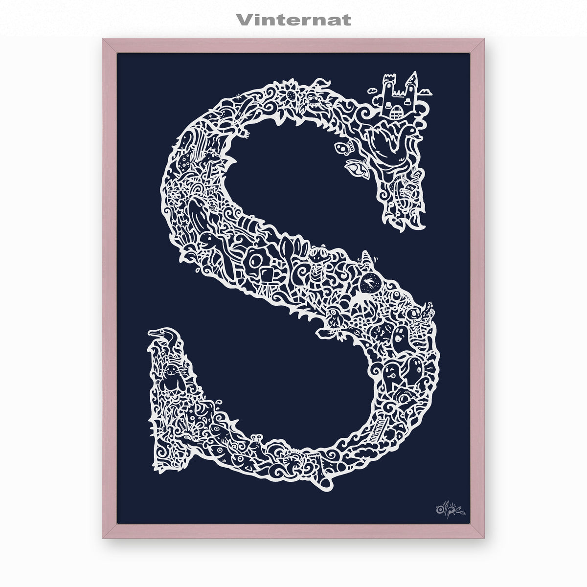 S, Danish Edition by Alpe, Vinternat, in a Lilac frame