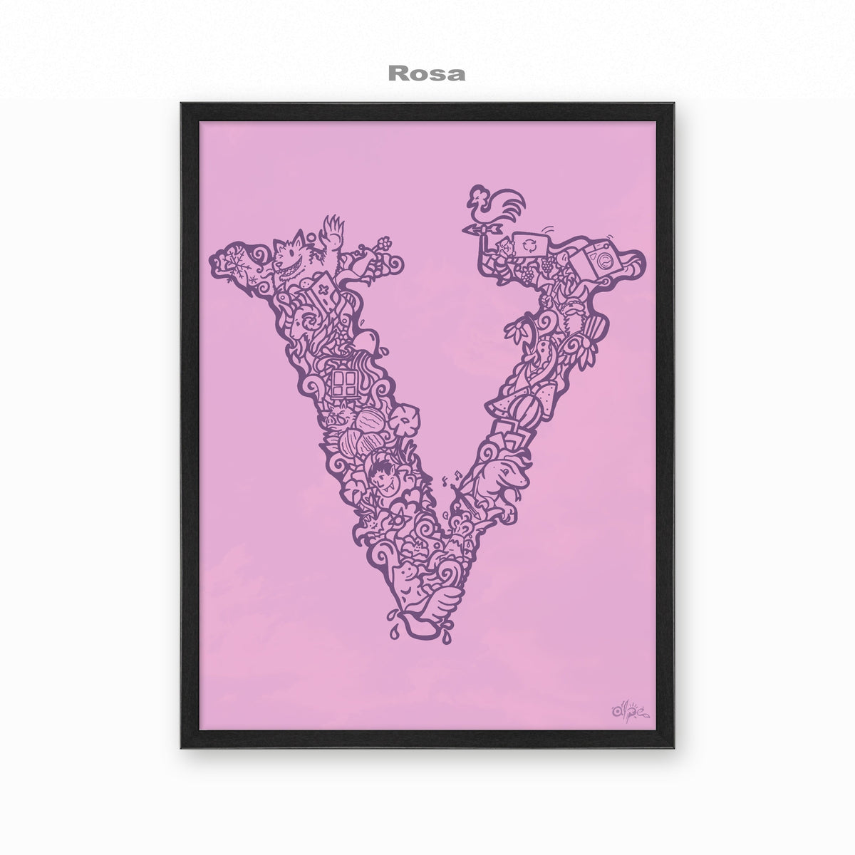 V, Danish Edition by Alpe, Rosa, in a Black frame