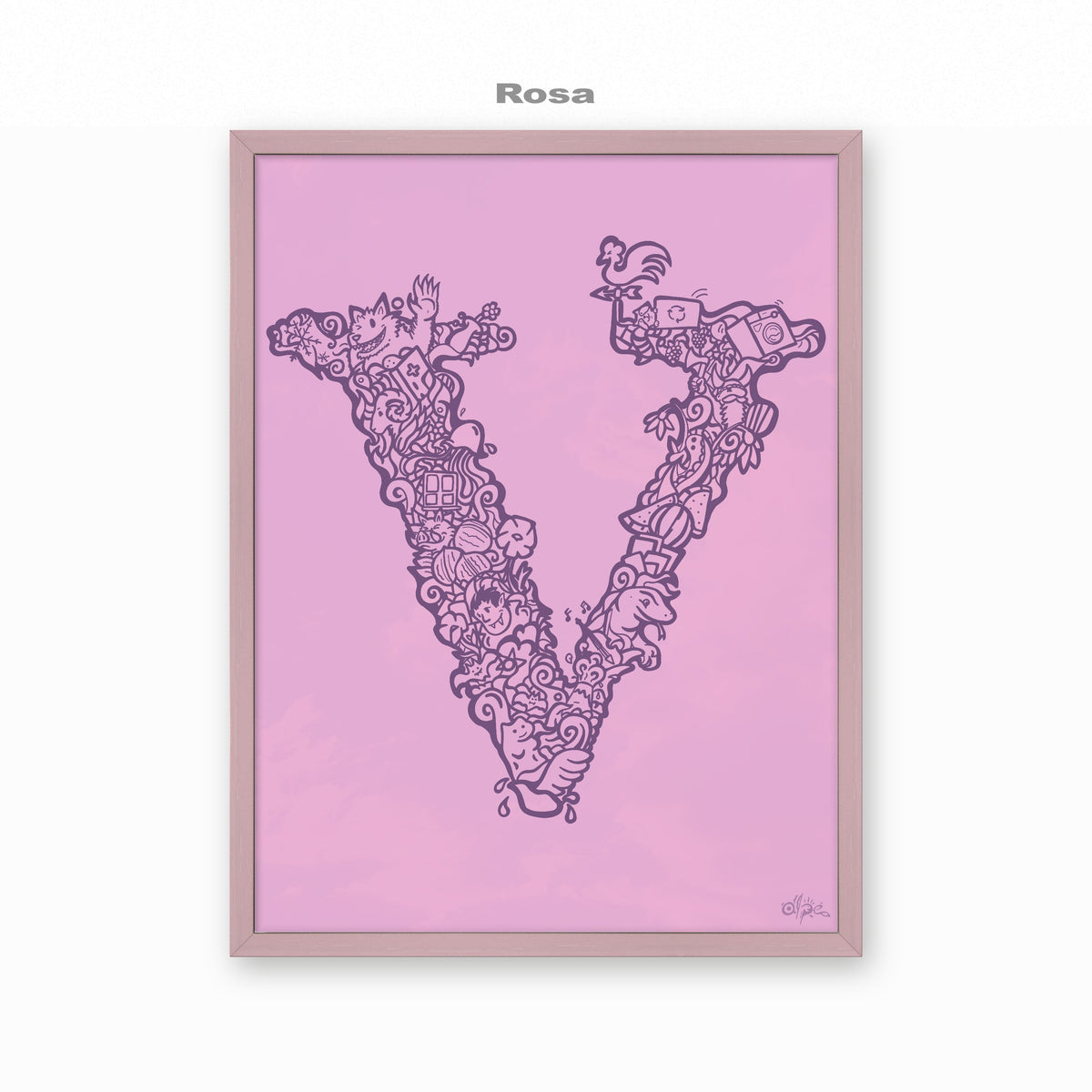 V, Danish Edition by Alpe, Rosa, in a Lilac frame