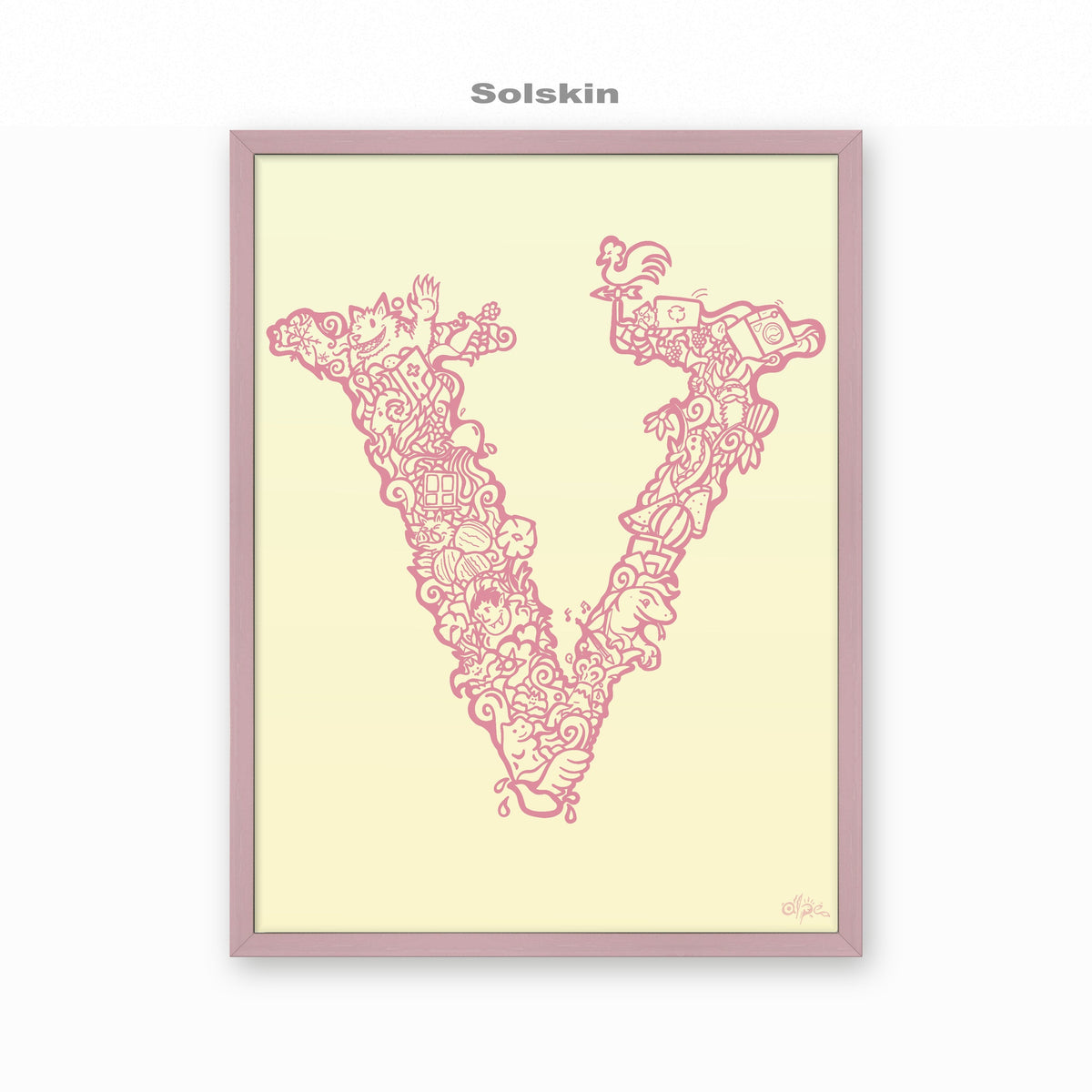 V, Danish Edition by Alpe, Solskin, in a Lilac frame