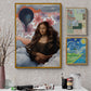 Among the clouds - Monai Lisai art print by Pública Rework mockup work space with 2 other art pieces