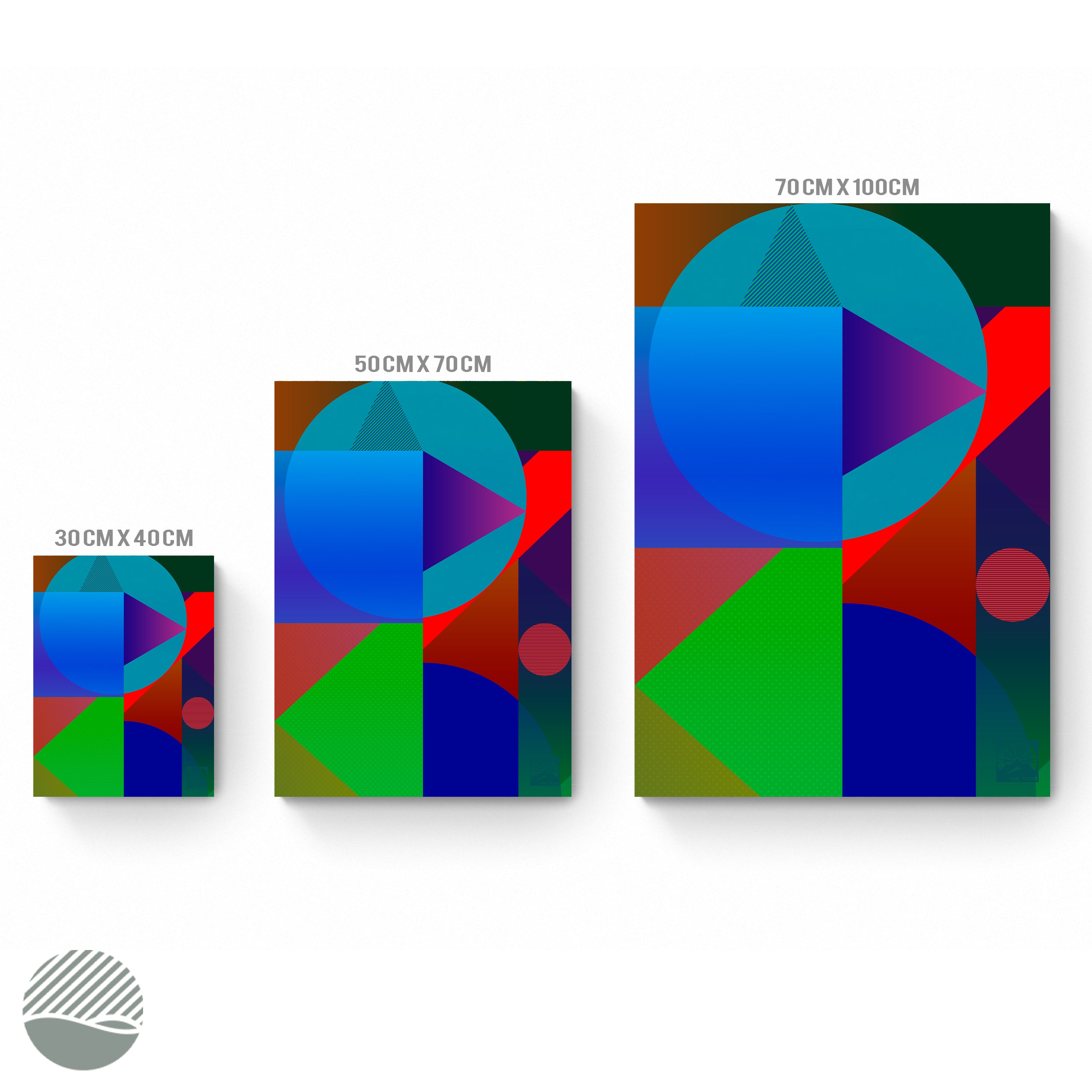 Print dimensions for Building Colours in Dusk art print by SOAL Studio on NOKUKO.com 