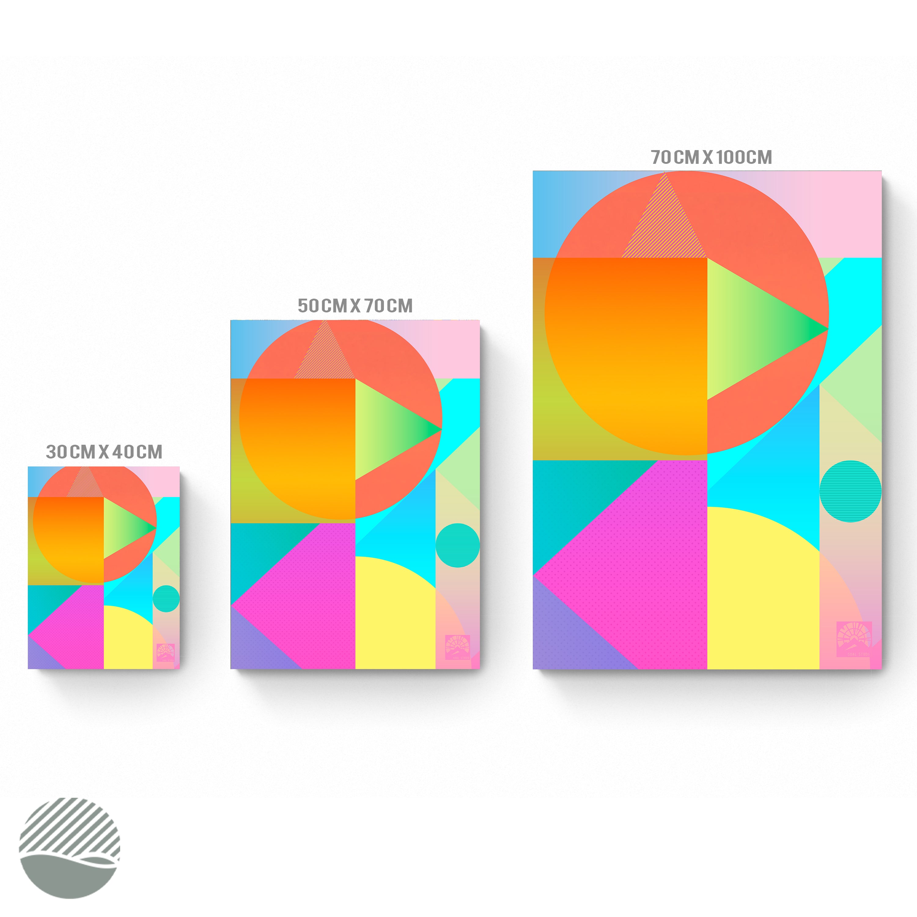 Print dimensions for Building Colours in Sunrise art print by SOAL Studio on NOKUKO.com 