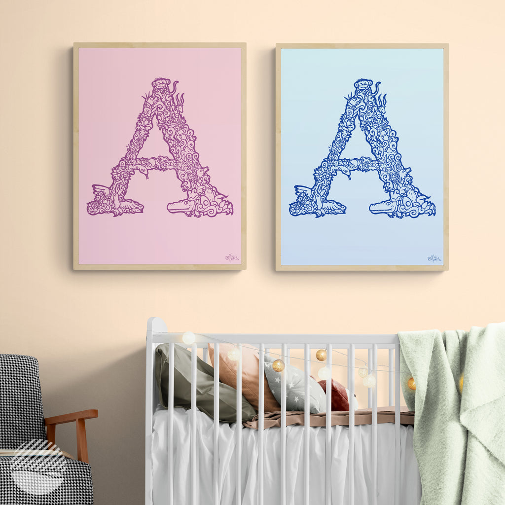 A - Danish Edition by Alpe displayed in a children's room setting