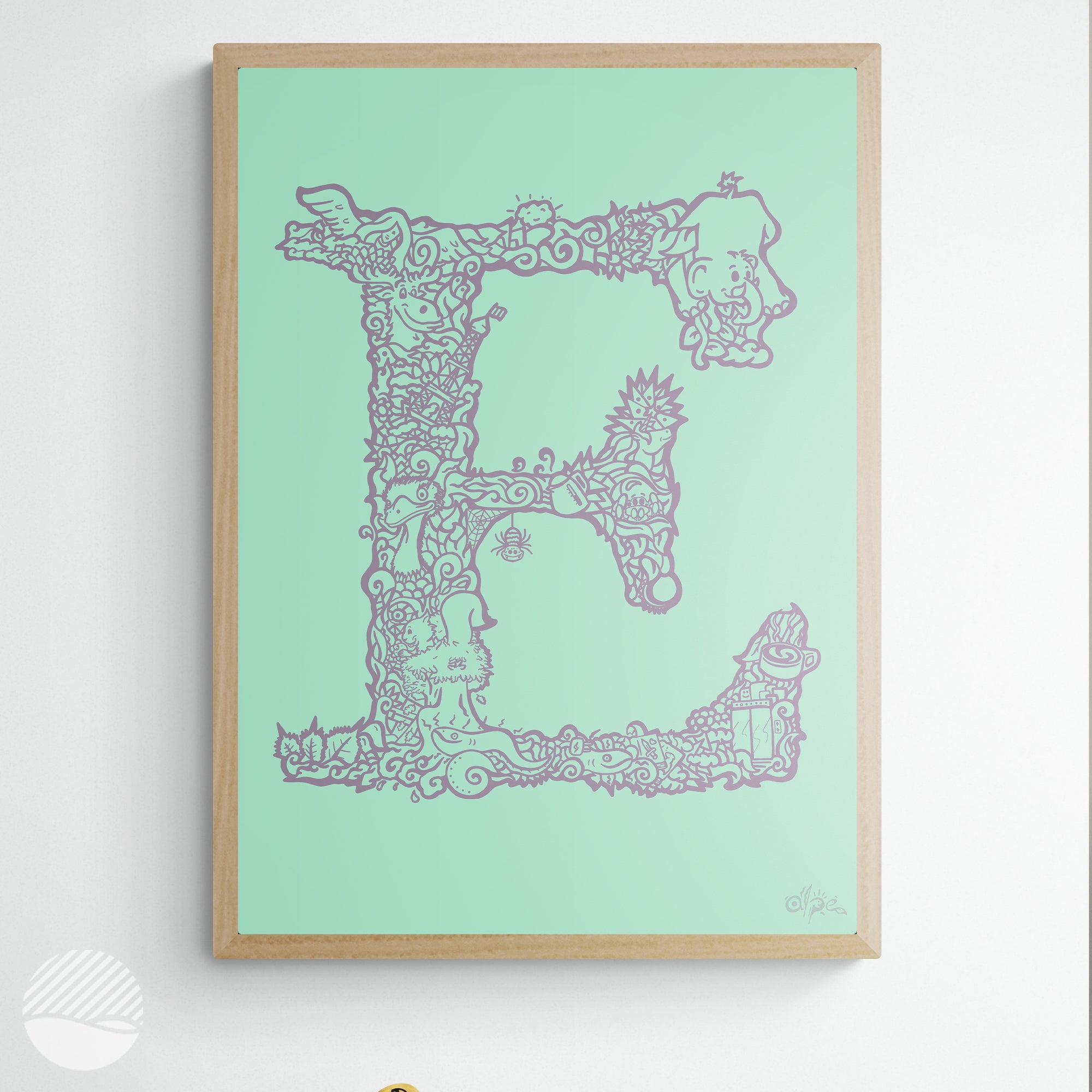 E - Dansk udgave art print by Alpe on landing page