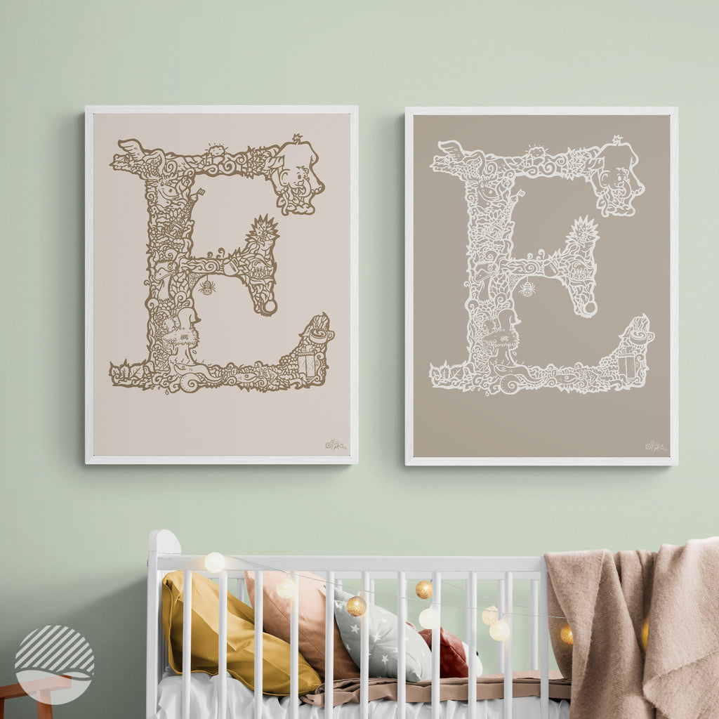 E - Danish Edition by Alpe displayed in a children's room setting