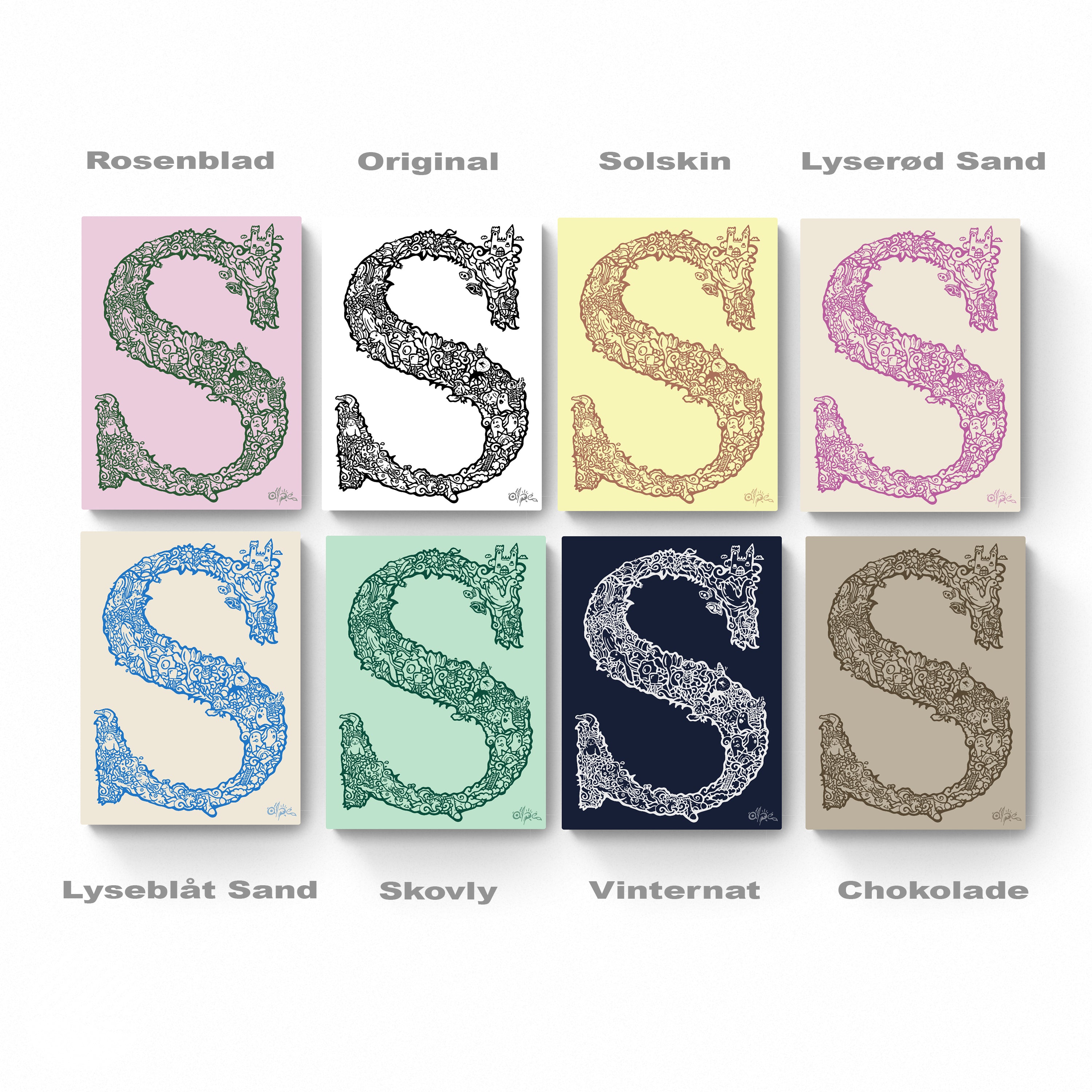 S i Dansk udgave af Alpe  - Alle udgaver