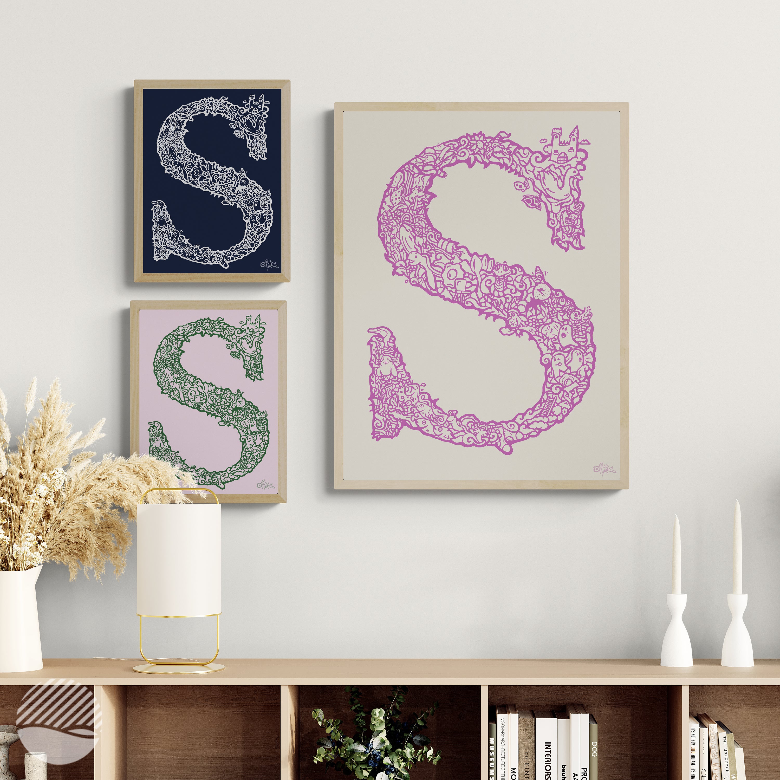 S i Dansk udgave af Alpe  - mockup hallway i 3 udgaver