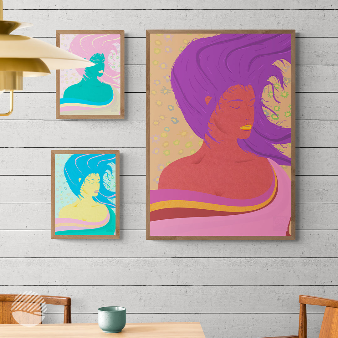 Summer house mockup of Fire, Earth and Air goddess art print by SOAL Studio on NOKUKO.com 