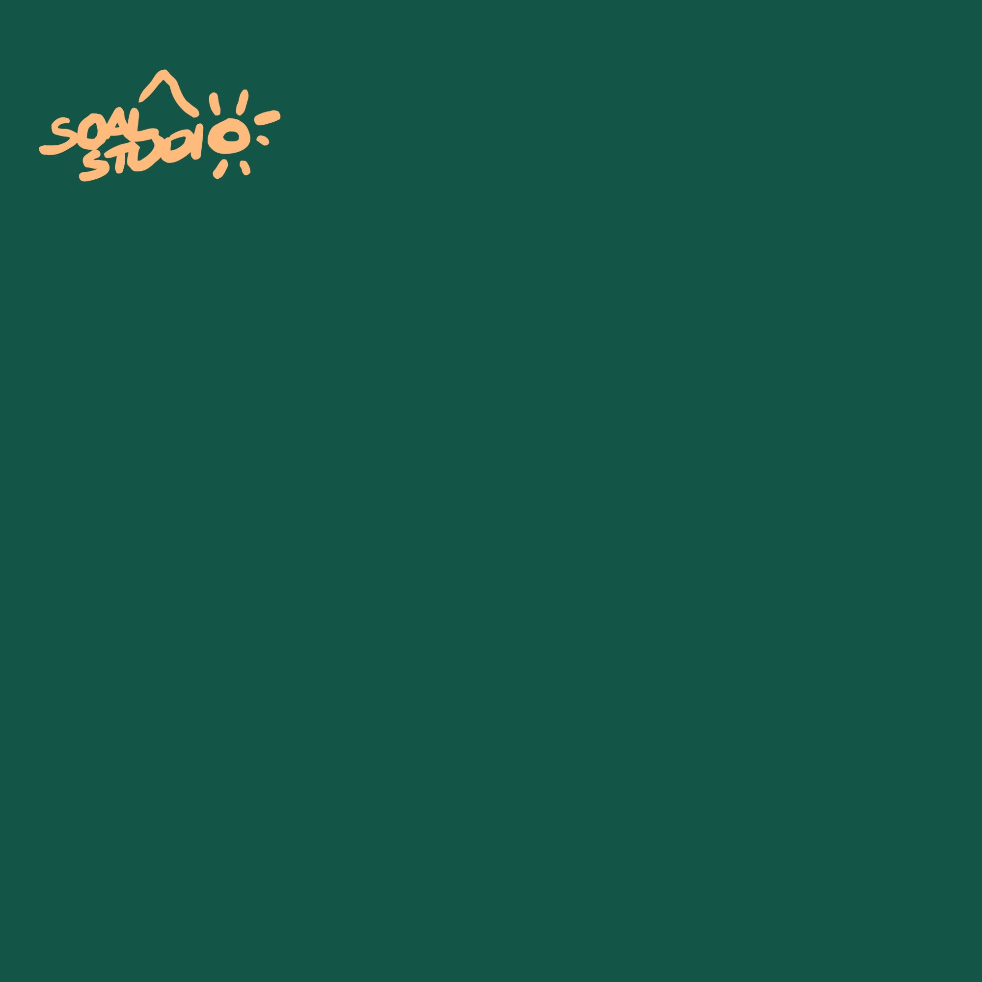 SOAL Studio batch #1 colourline - Green and orange logo example. Forest green color swatch with 'soal studio' logo in pastel orange.