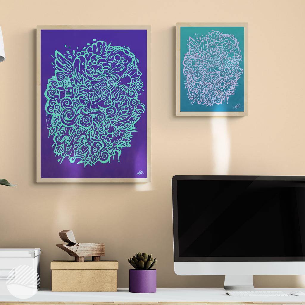 Imaginary Ocean by Alan Pedersen (Alantherock). Art print from NOKUKO