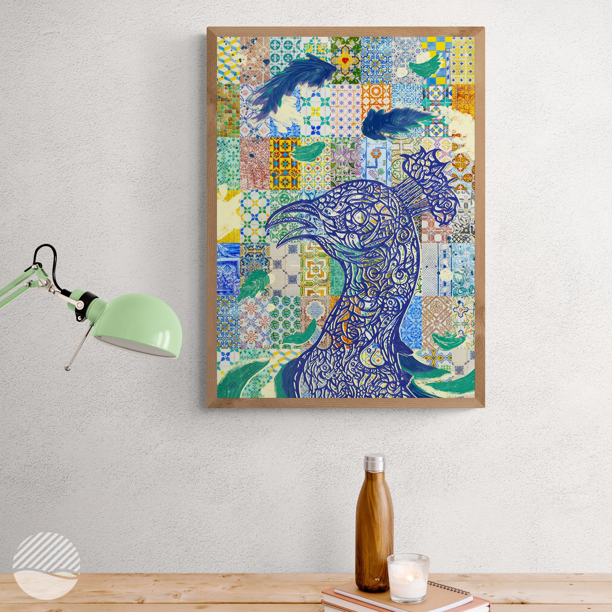 Peacock art print by Alan Pedersen eon landing page