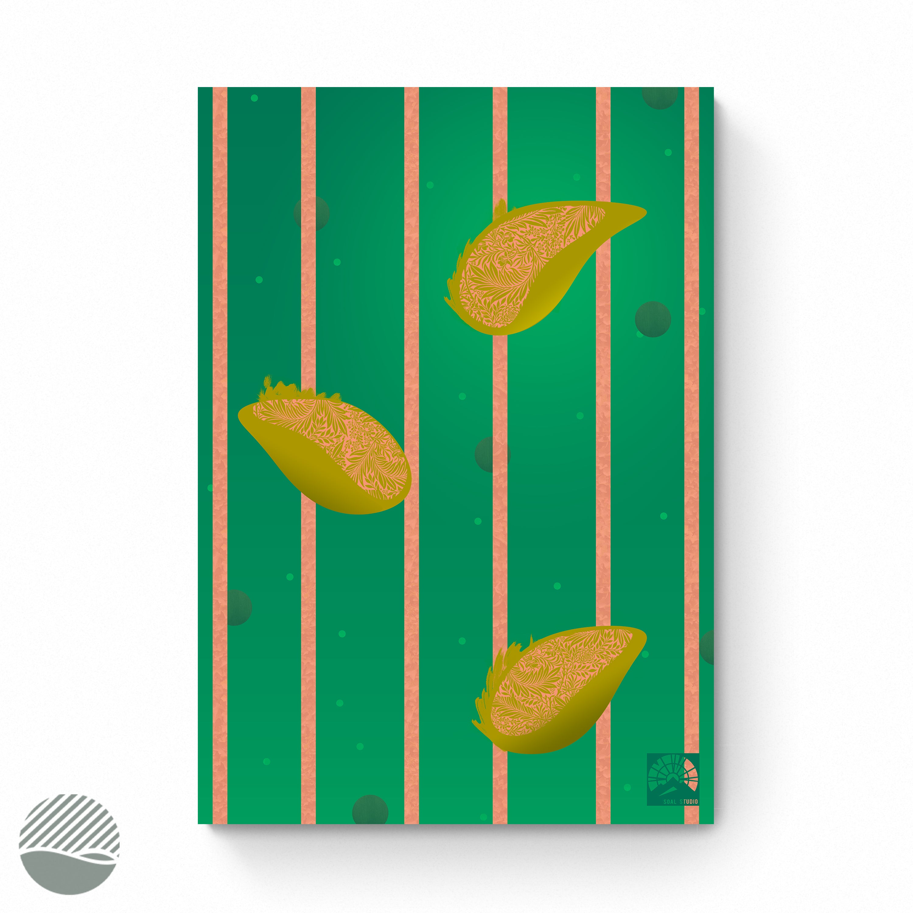 Raining Lemons in Green art print by SOAL Studio on NOKUKO.com 