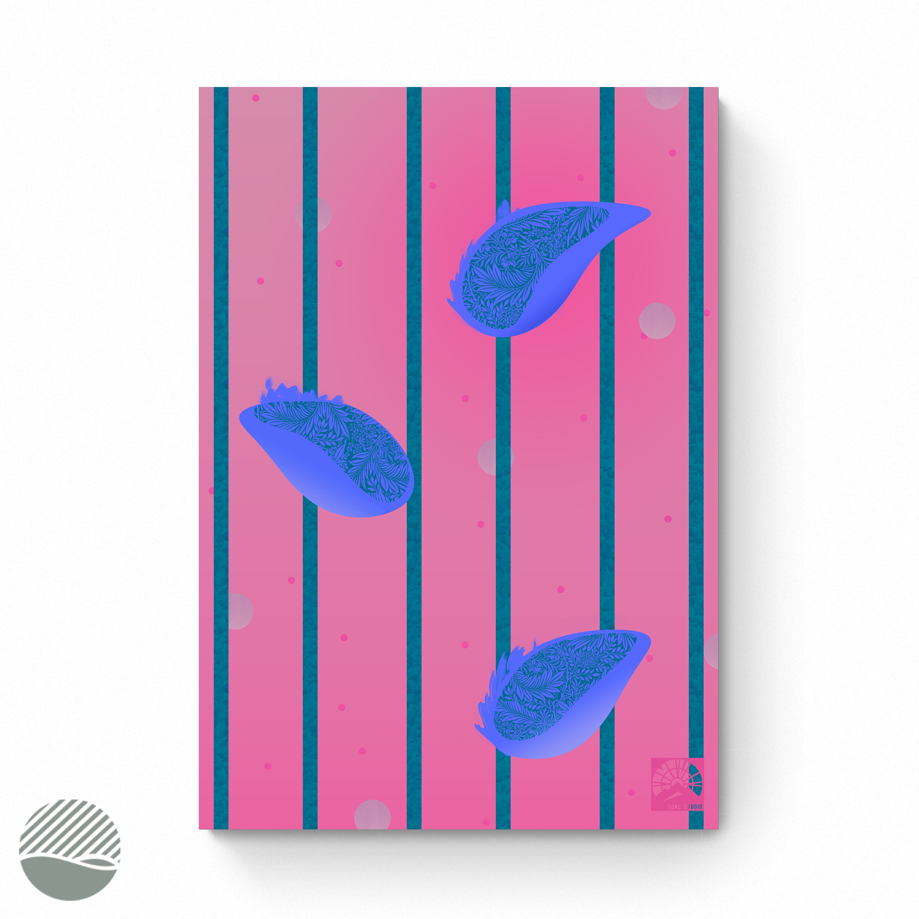 Raining Lemons in Pink art print by SOAL Studio on NOKUKO.com 