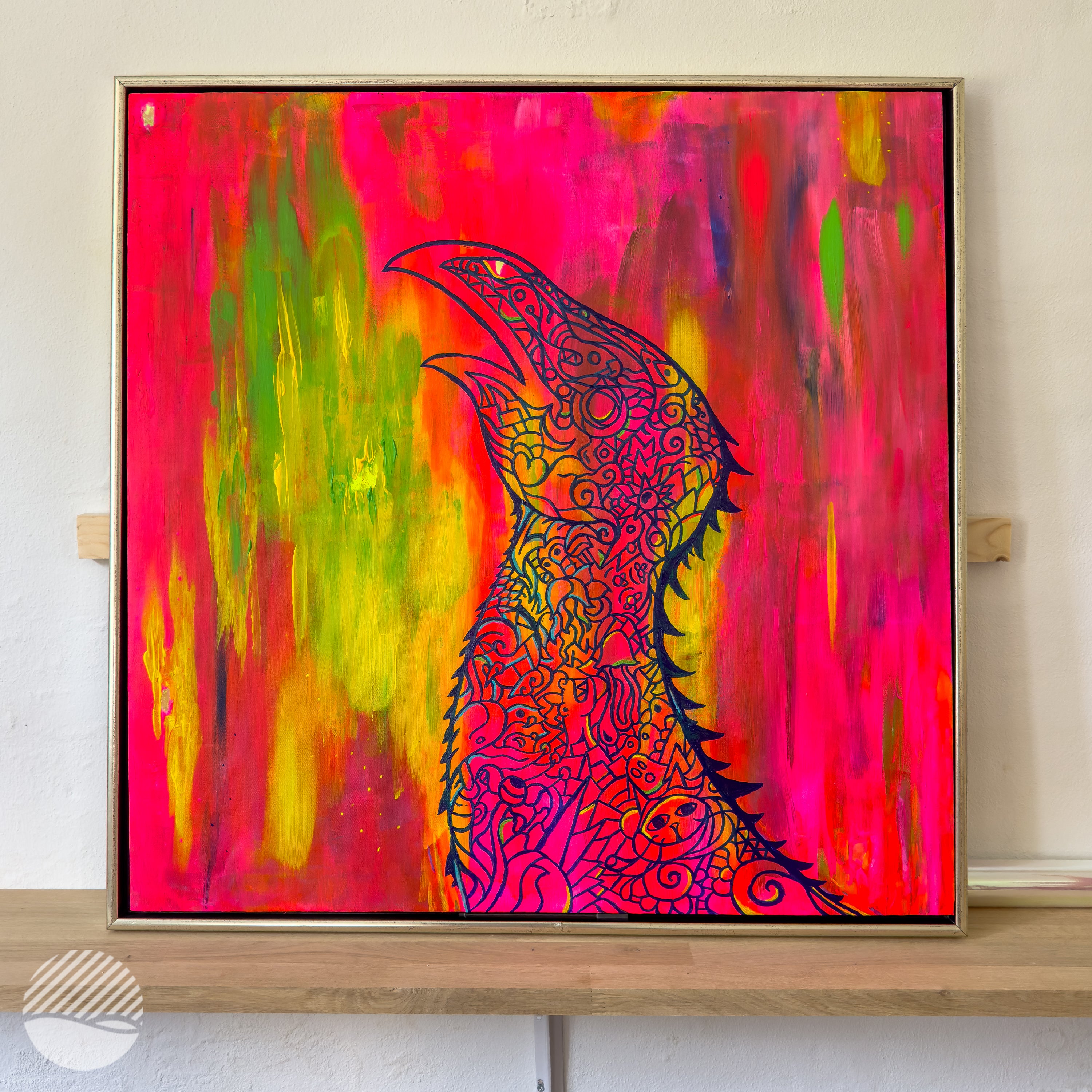 Original Painting - Rising Phoenix - entire painting 2 by Alan Pedersen - Alantherock - NOKUKO.com