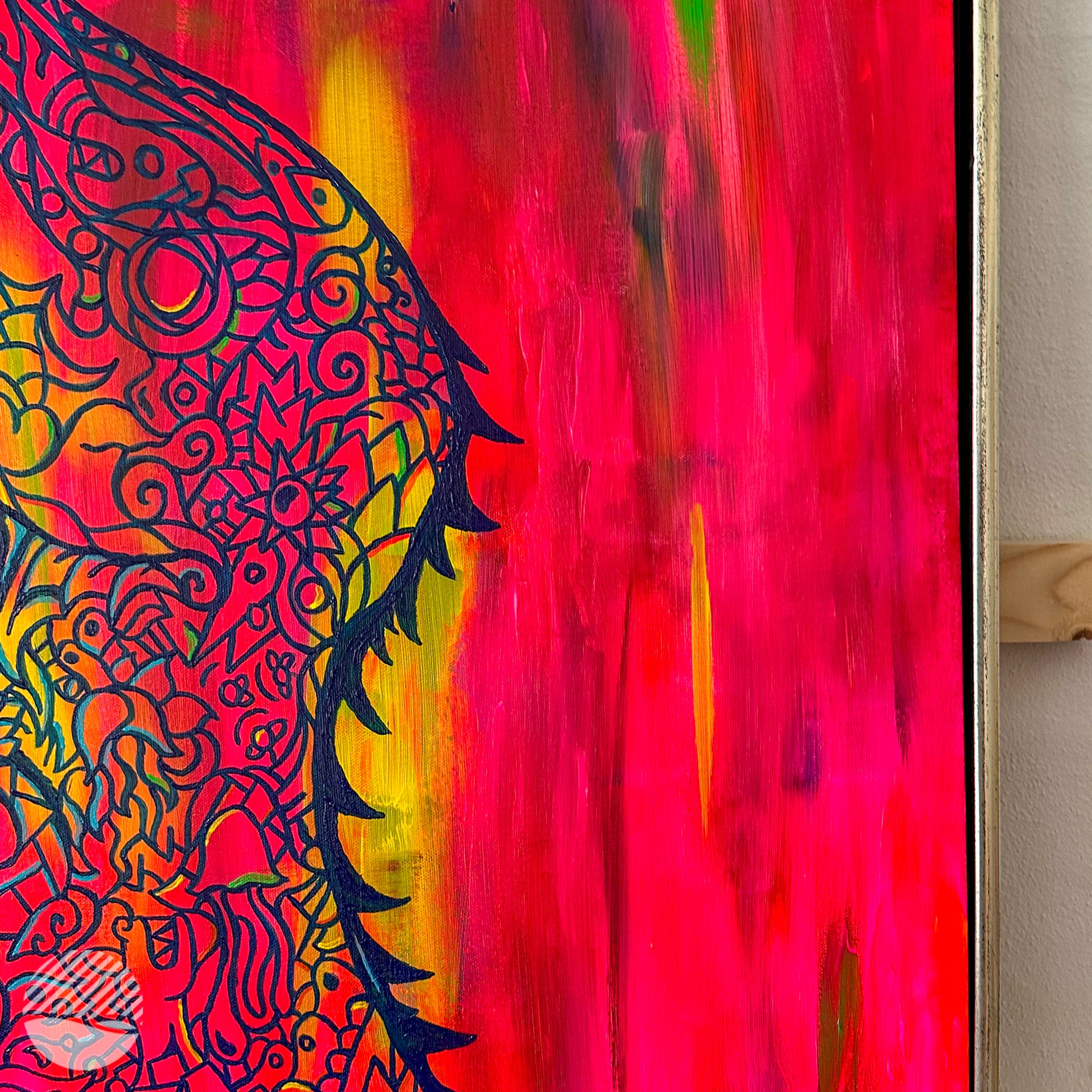 Original Painting - Rising Phoenix - another part of the painting by Alan Pedersen - Alantherock - NOKUKO.com