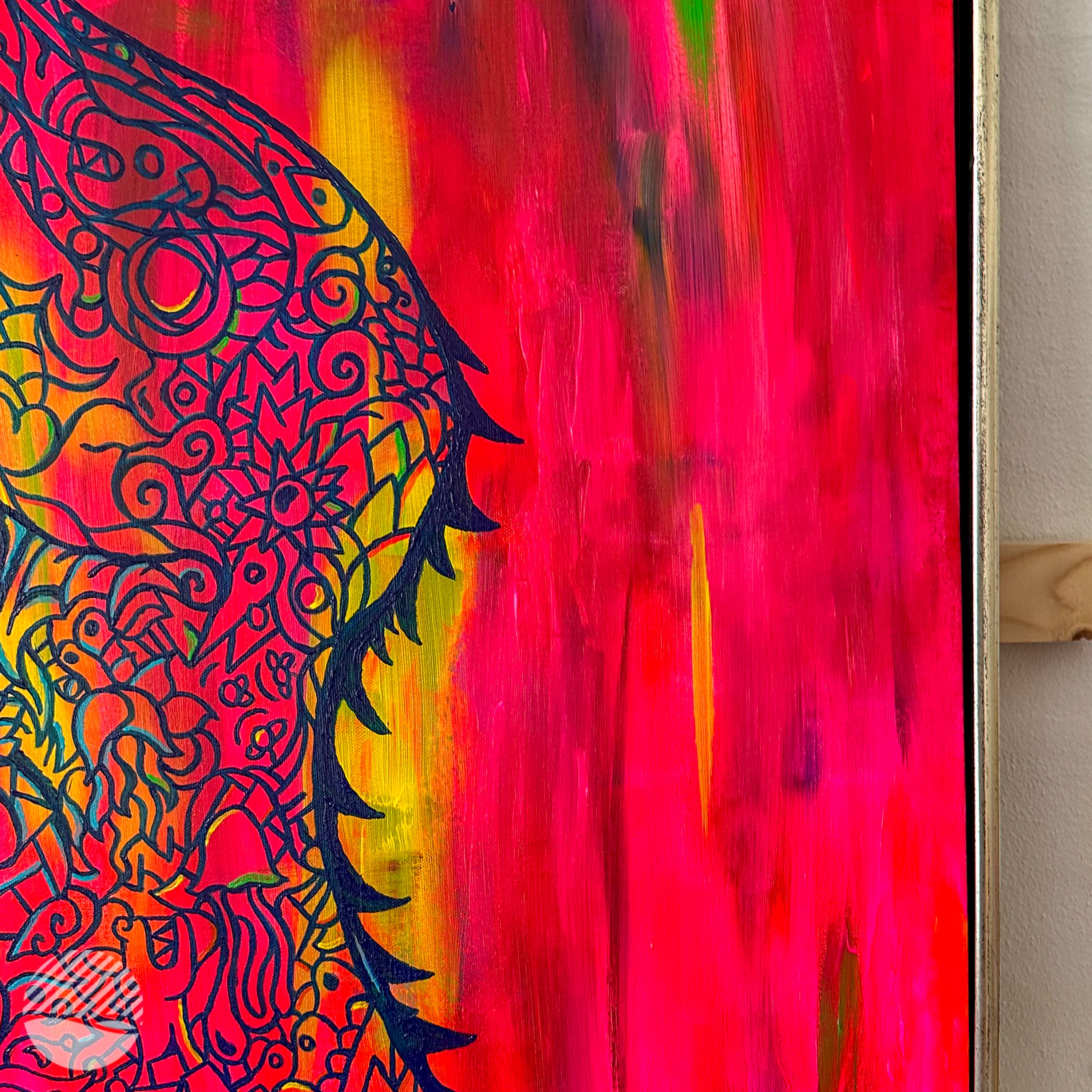 Original Painting - Rising Phoenix - another part of the painting by Alan Pedersen - Alantherock - NOKUKO.com