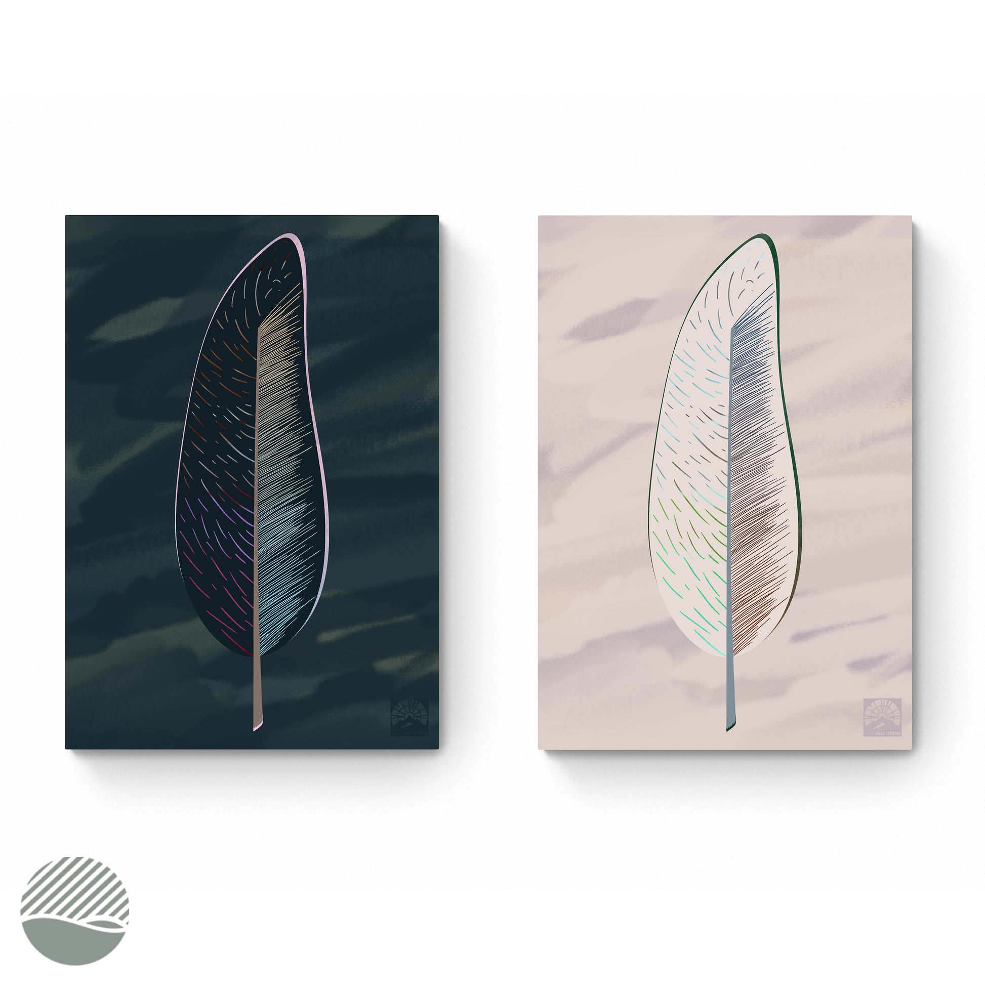 Unknown Feather in Dark and Light art print by SOAL Studio on NOKUKO.com 