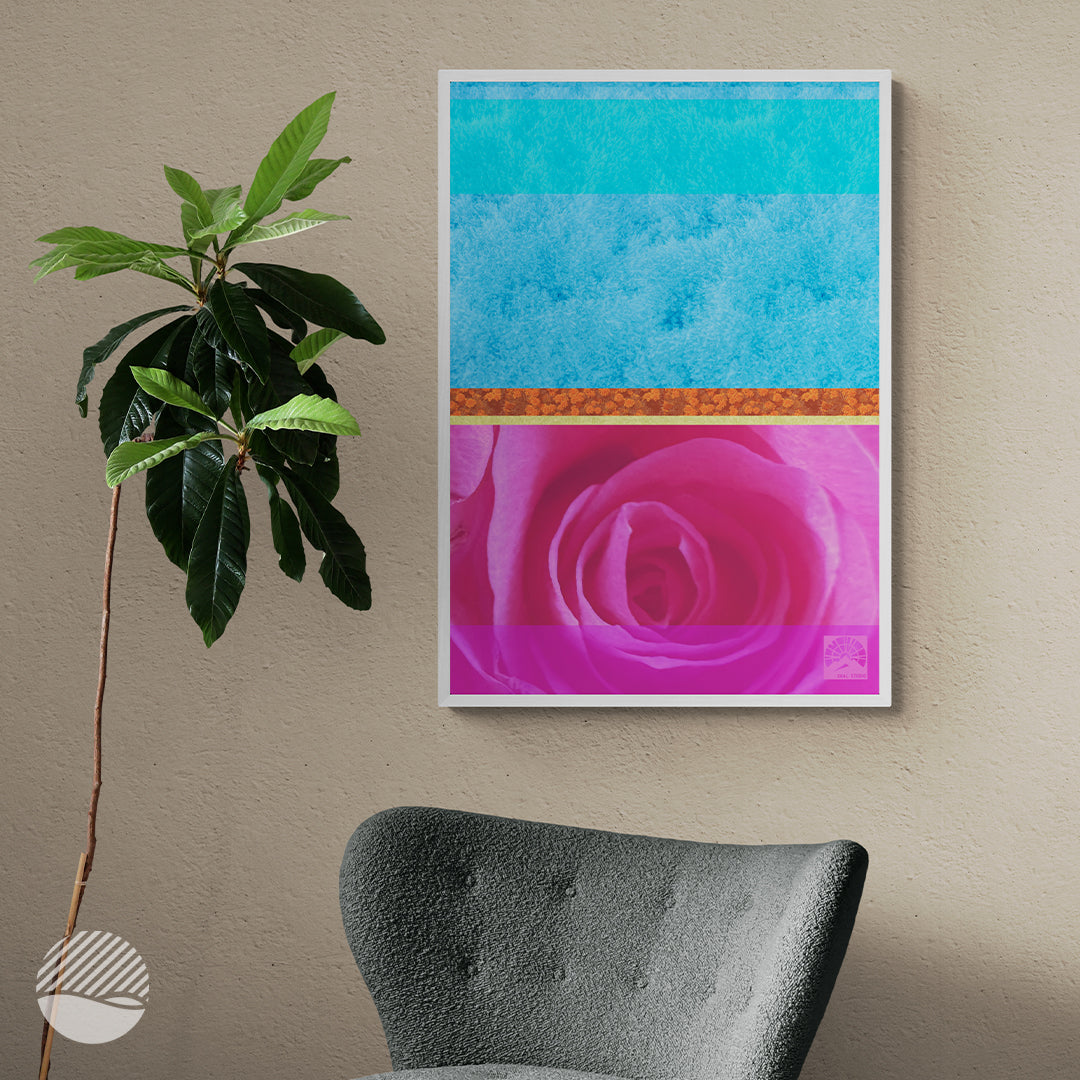 Office room mockup of Wavy Rose - Pink Ice art print by SOAL Studio on NOKUKO.com