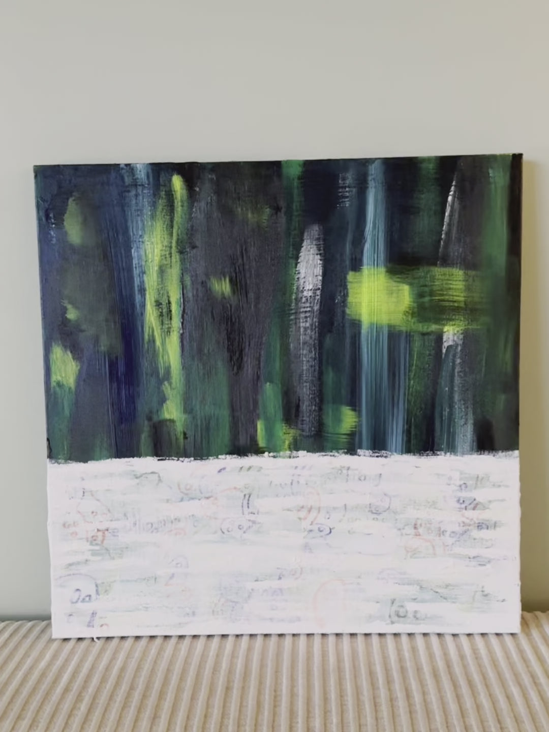 Video of Between Worlds by Alan Pedersen - ALANTHEROCK. An original acrylic painting with drawn details in 50cm x 50cm dimension.