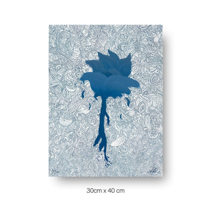NOKUKO - Art - Alan Pedersen - ALANTHEROCK - Trust - Listen to me, myself - Limited edition - Noble blue - 30cmx40cm print