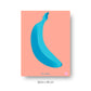 NOKUKO - art - Flying Fuck - It's a banana - Orange Blue 30cmx40cm print