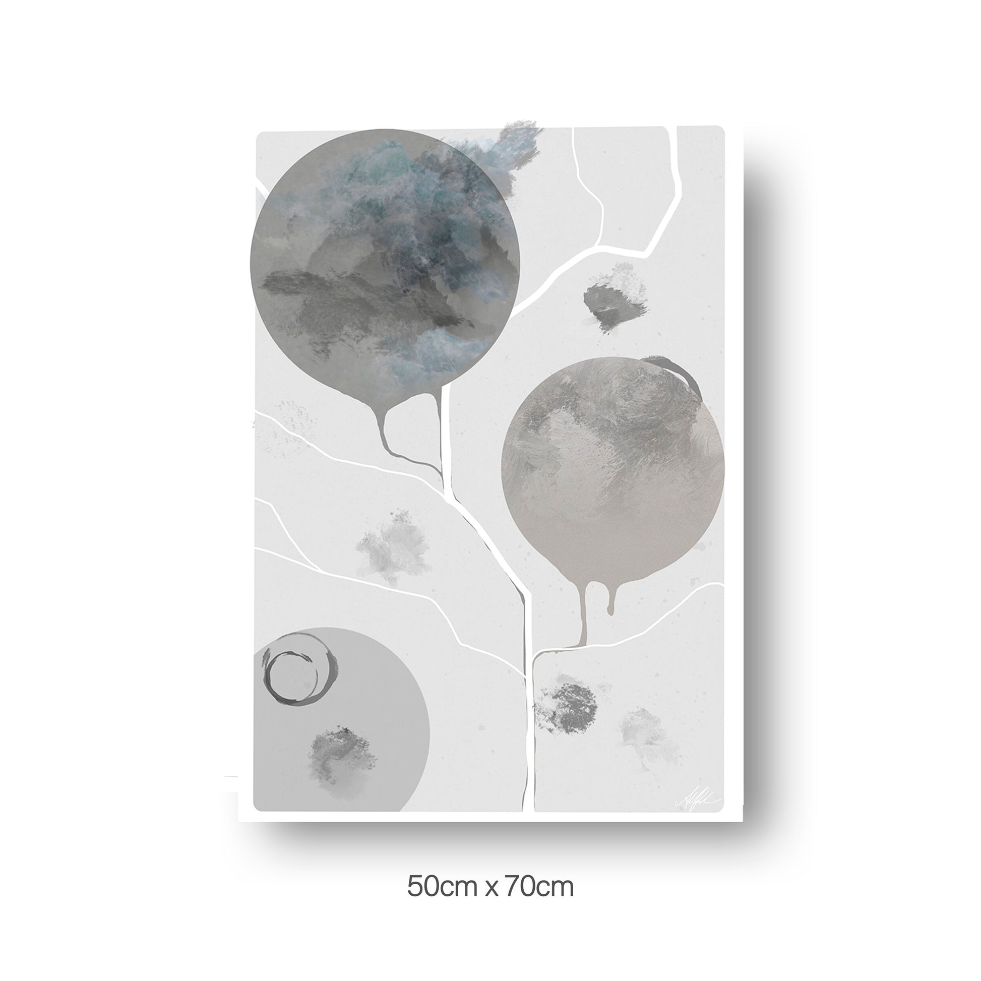 NOKUKO - art - Alan Pedersen - ALANTHEROCK - Finding paths - Grey - 50cmx70cm print
