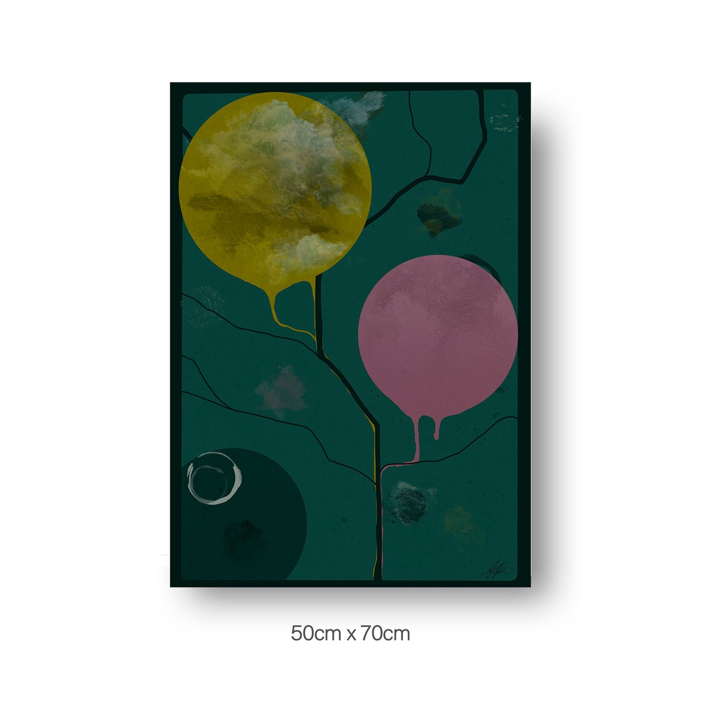 NOKUKO - art - Alan Pedersen - ALANTHEROCK - Finding paths - Dark Green - 50cmx70cm print