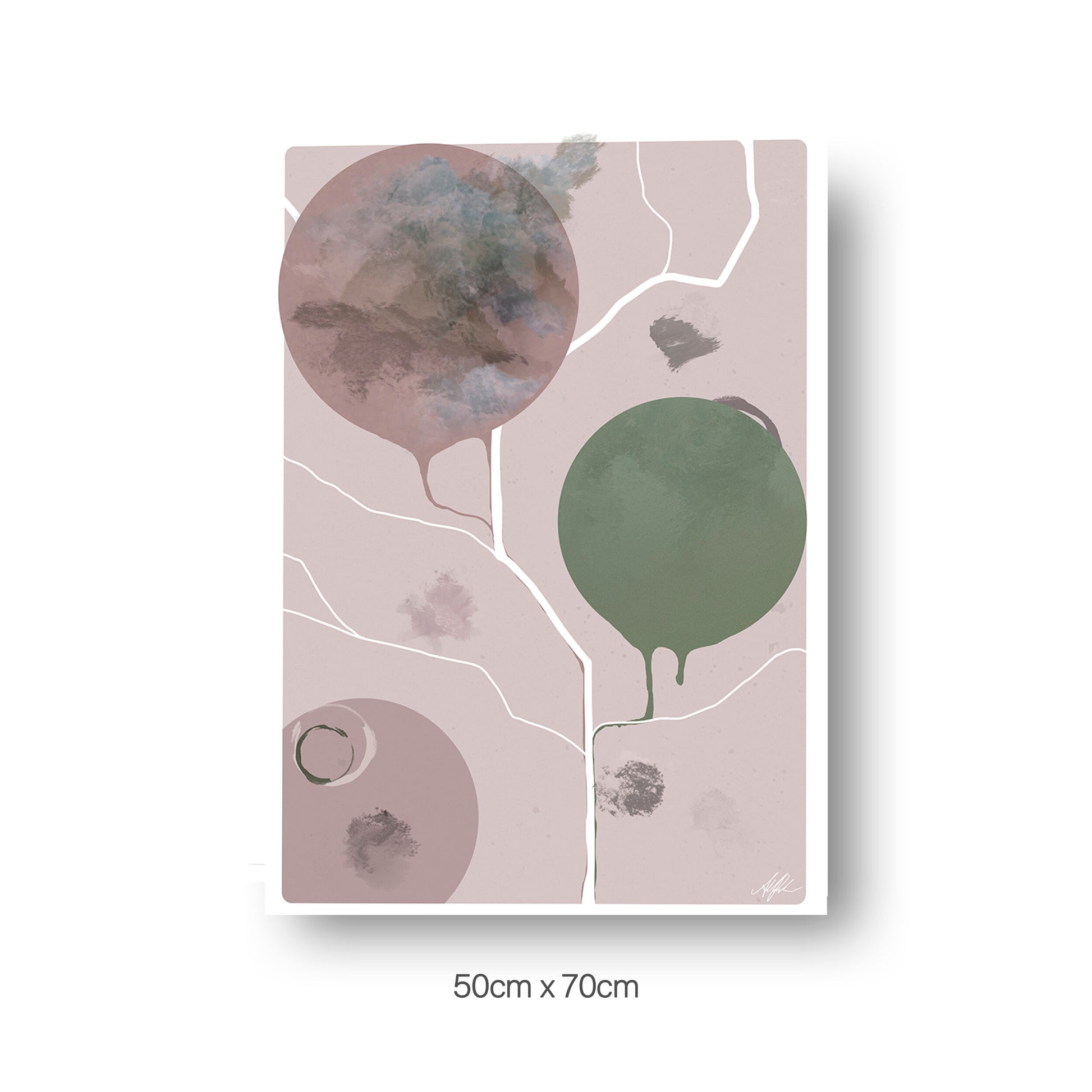 NOKUKO - art - Alan Pedersen - ALANTHEROCK - Finding paths - Rose - 50cmx70cm print