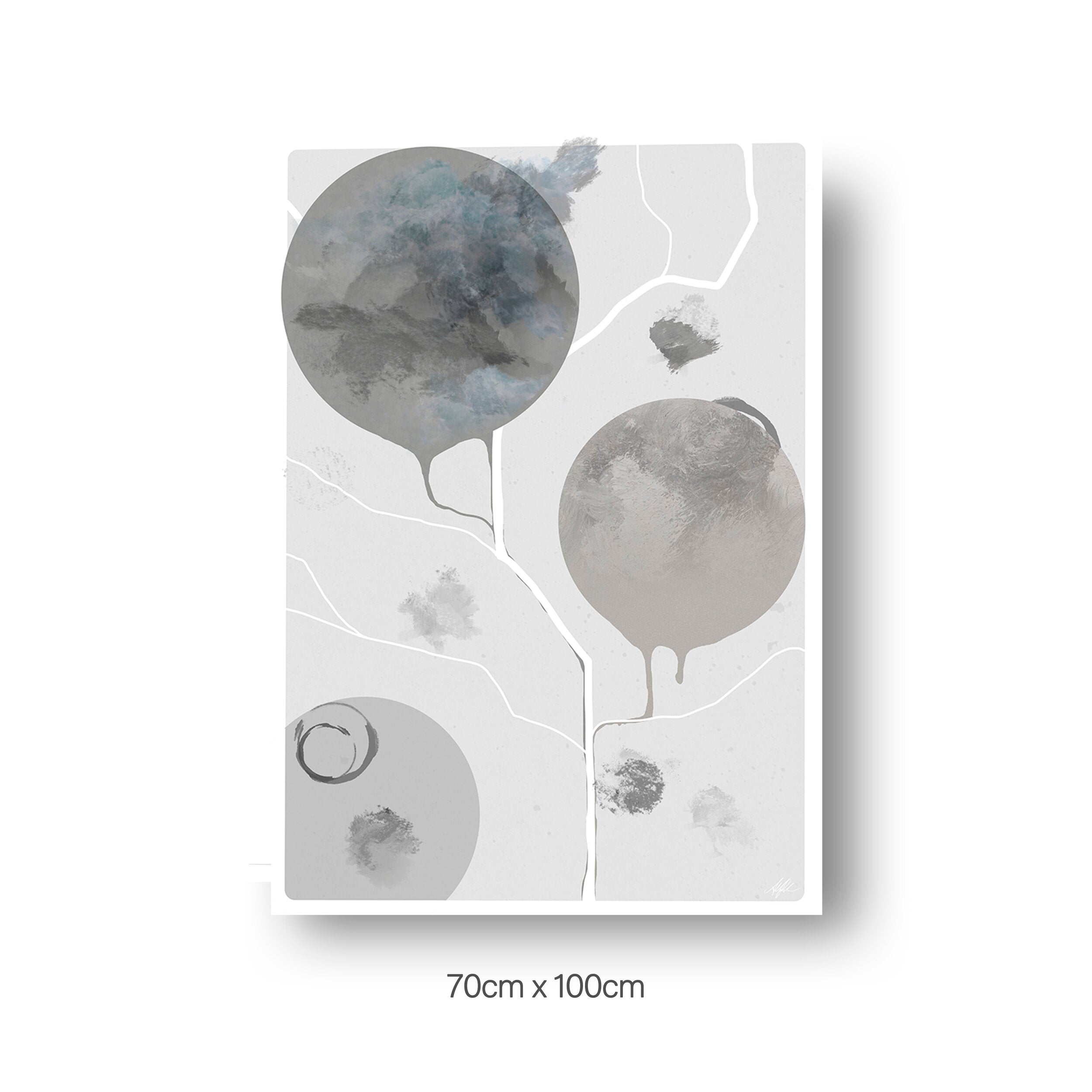 NOKUKO - art - Alan Pedersen - ALANTHEROCK - Finding paths - Grey - 70cmx100cm print