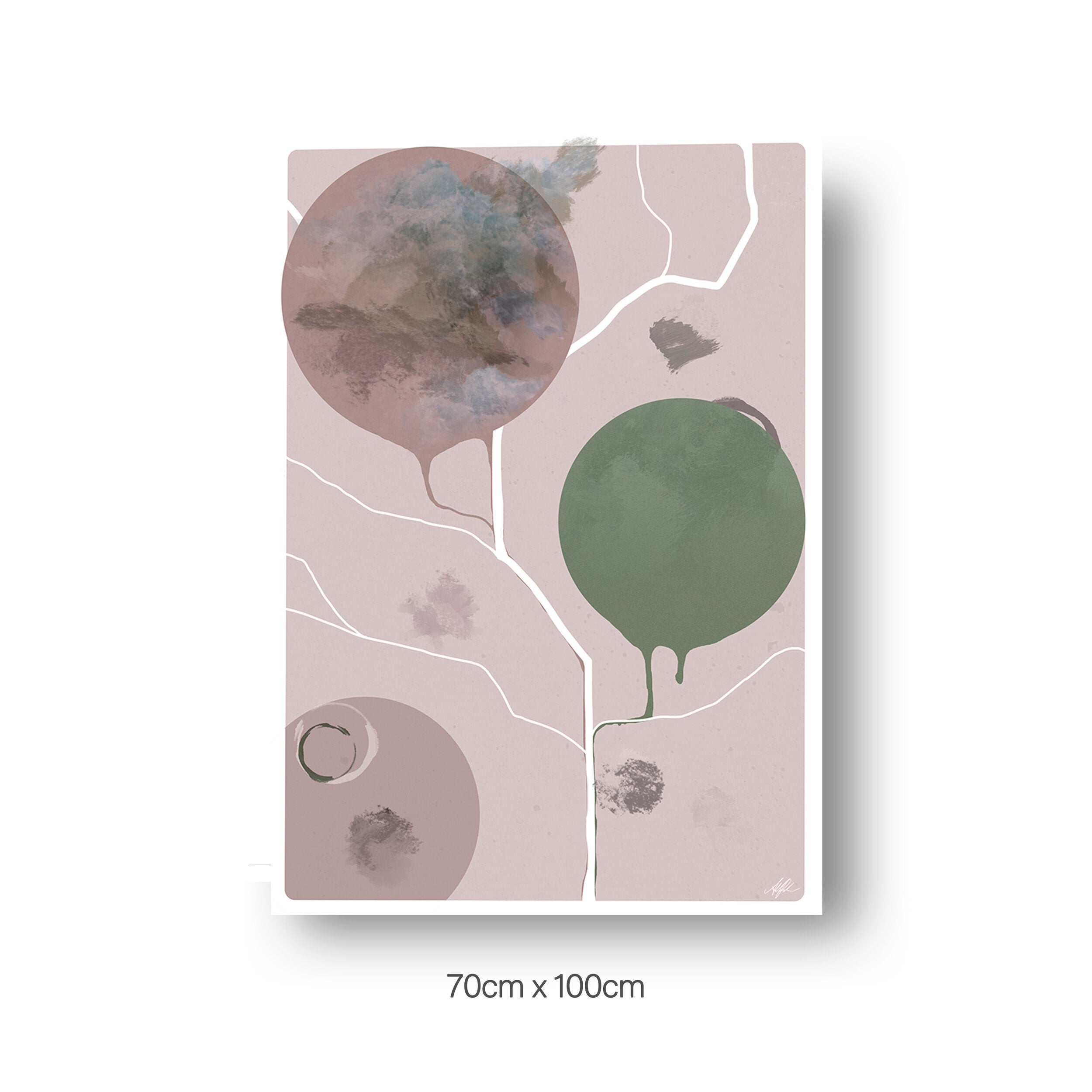 NOKUKO - art - Alan Pedersen - ALANTHEROCK - Finding paths - Rose - 70cmx100cm print