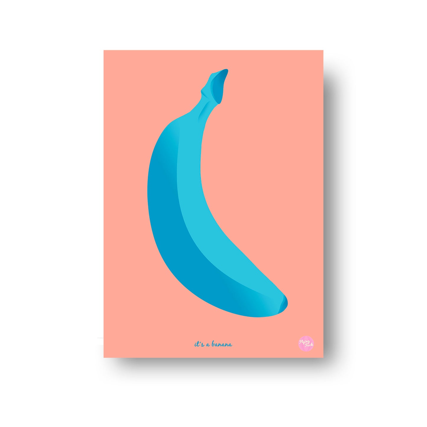 NOKUKO - art - Flying Fuck - It's a banana - Orange Blue print