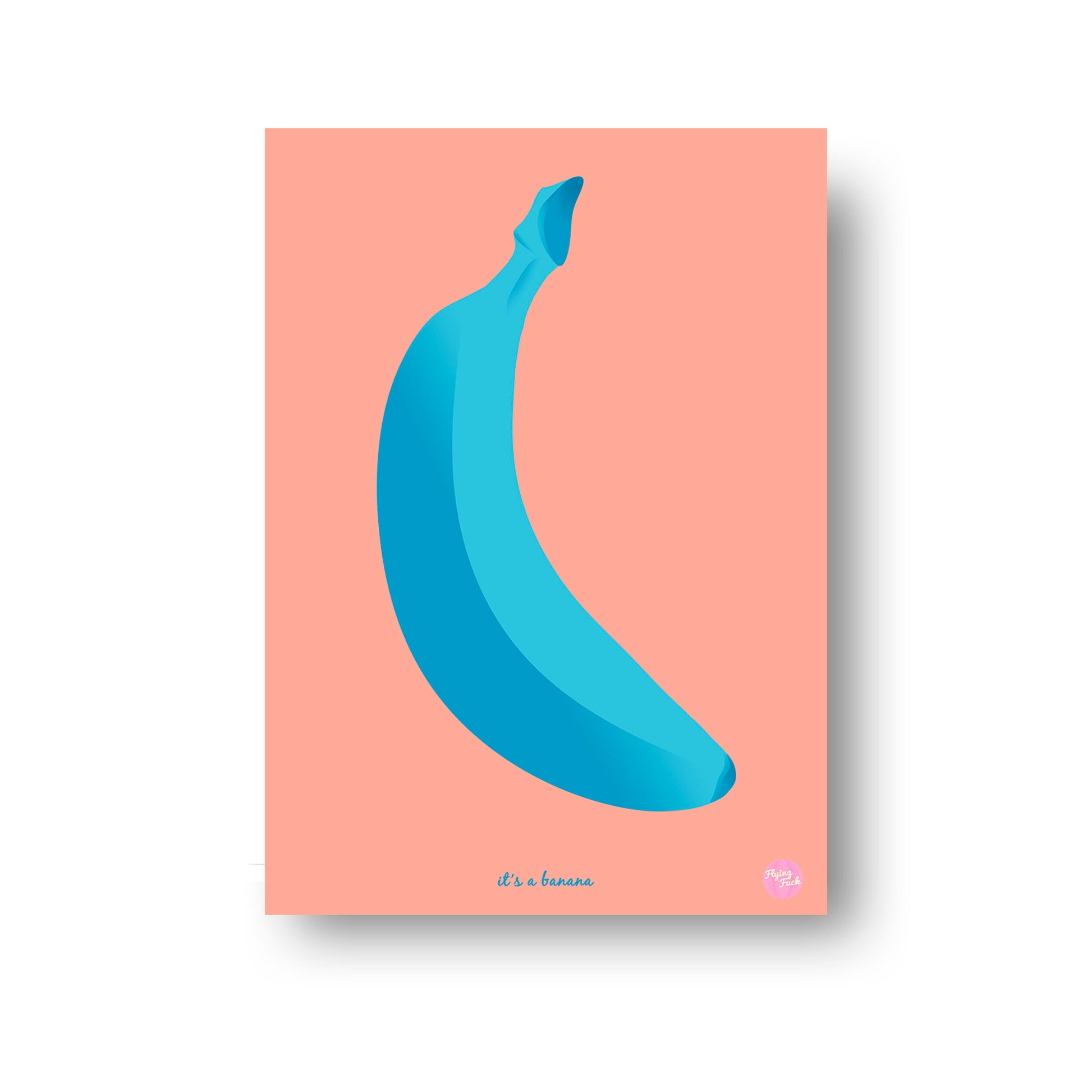 NOKUKO - art - Flying Fuck - It's a banana - Orange Blue print